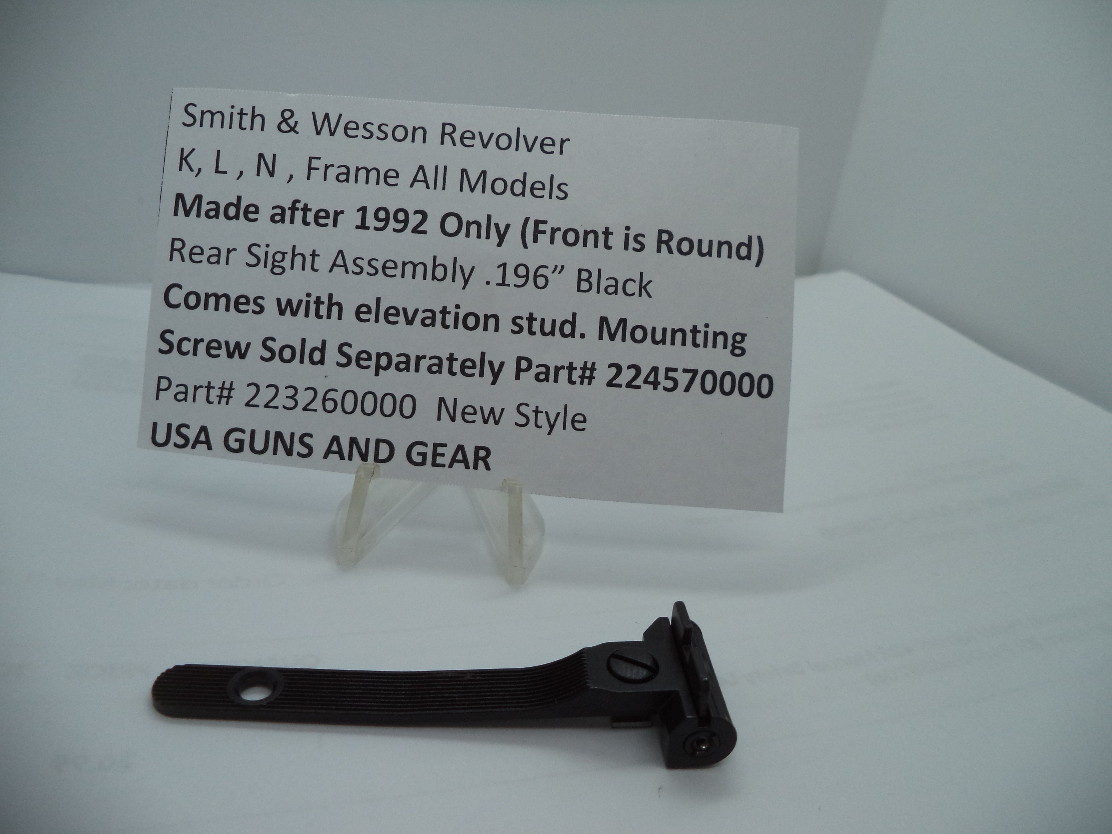 Smith & Wesson X Frame Rear Sight Assembly - Models 460V/500 - Factory New Part 223260000