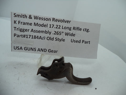 17184AB Smith & Wesson K Model 17 .265" Trigger Assembly Used .22 LR ctg.