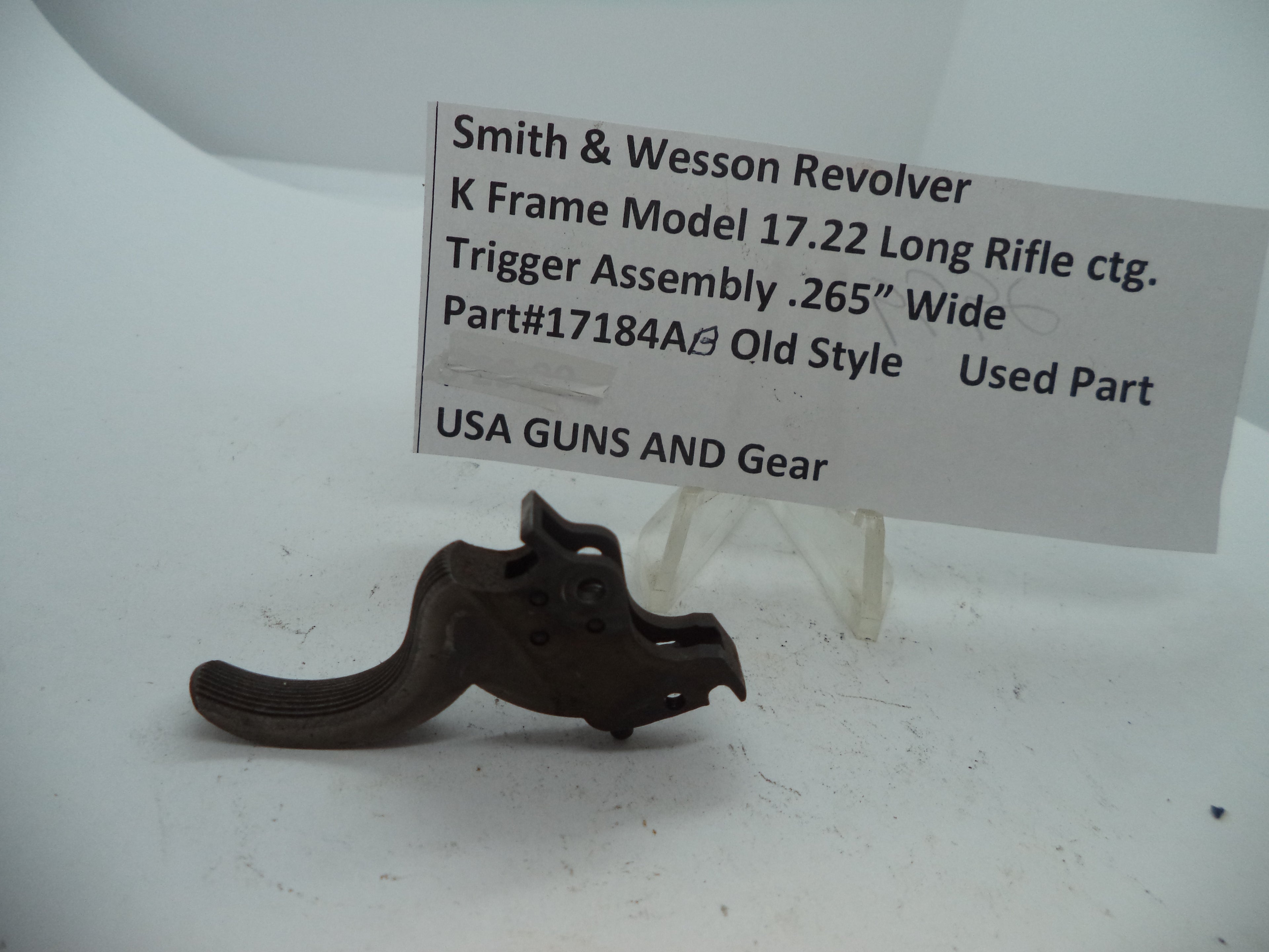 Smith & Wesson K Frame Model 17 Trigger Assembly - Used OEM Part .22 LR .265" Width