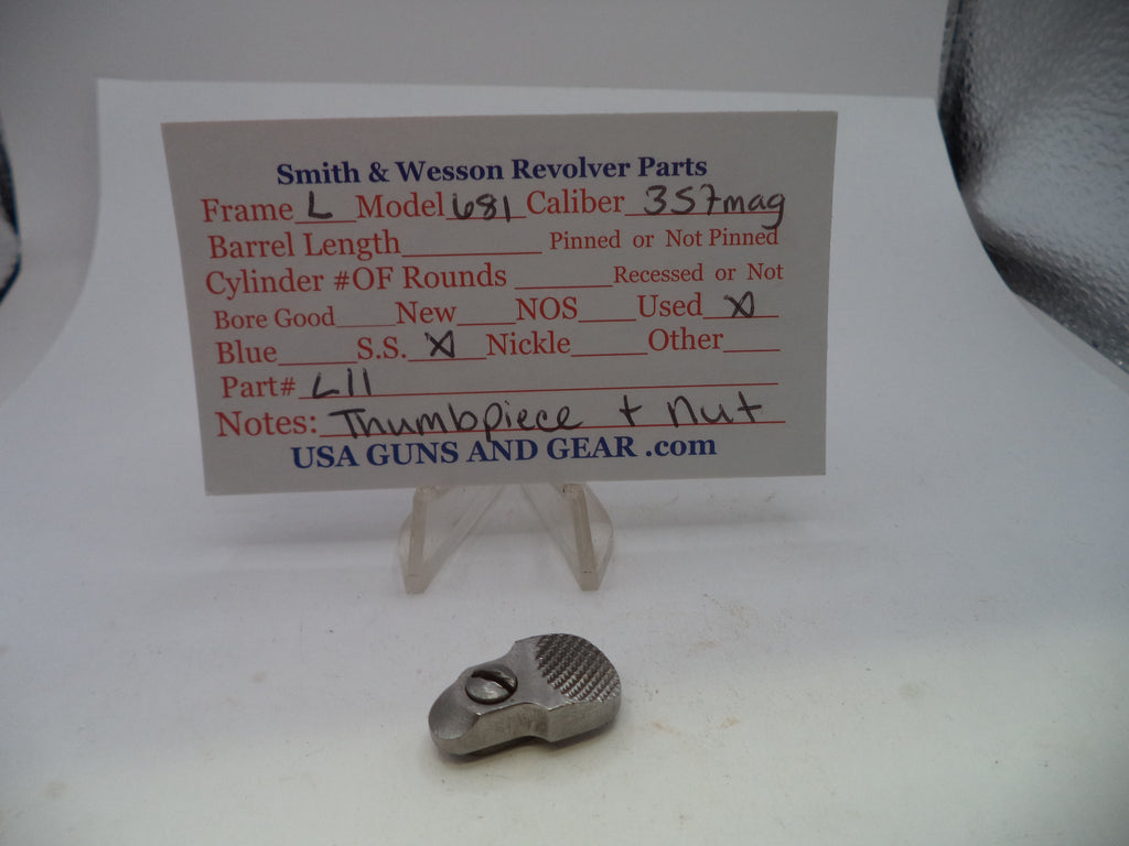 Smith & Wesson Model 681 Old-Style Stainless Thumb Piece & Nut - L11