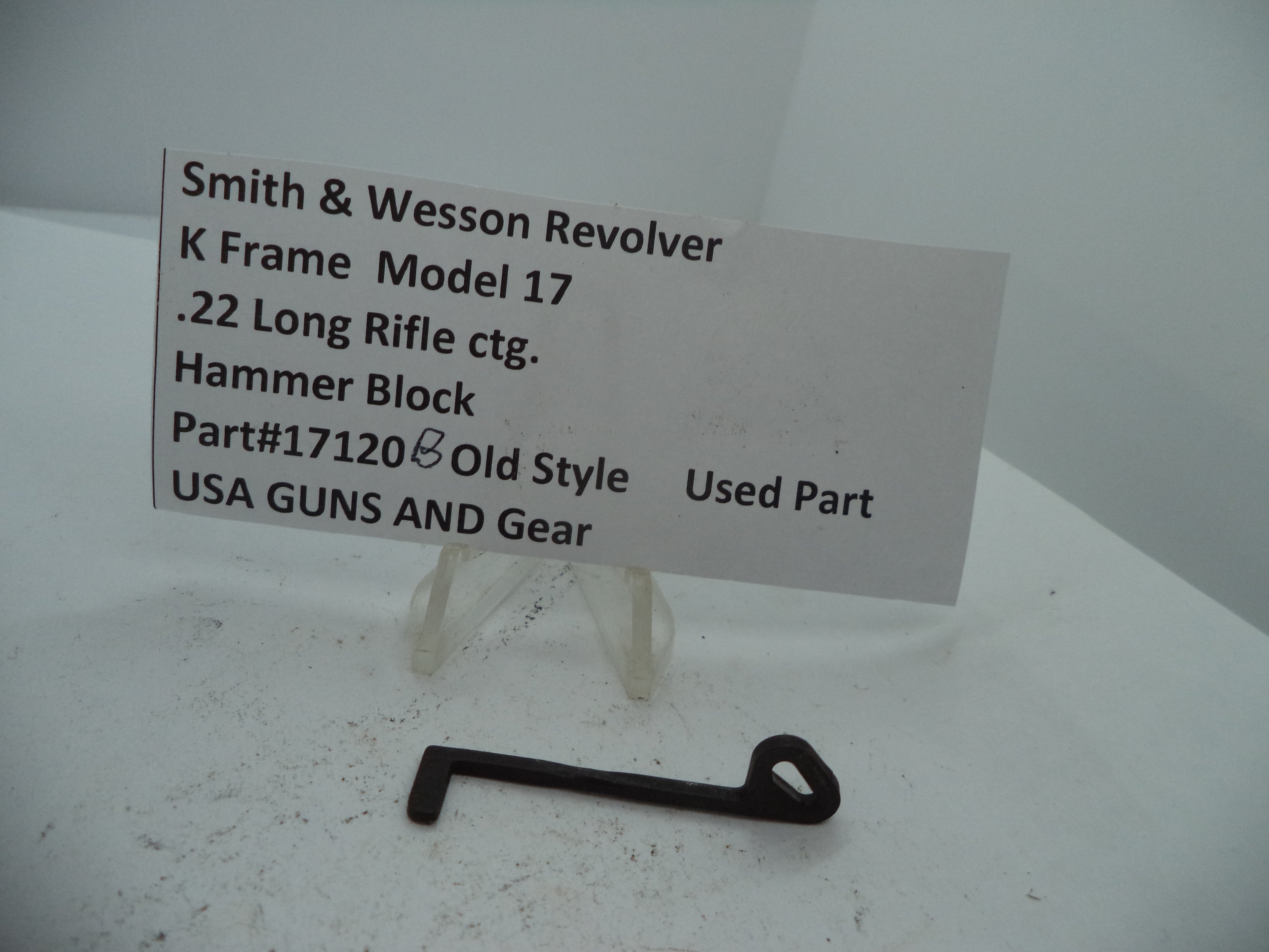 Smith & Wesson K Frame Model 17 Hammer Block .22 Long Rifle Old Style - 17120B