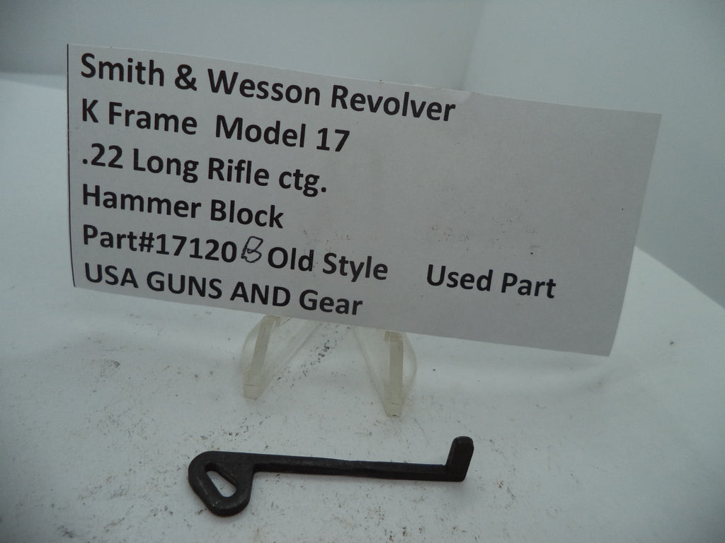Smith & Wesson K Frame Model 17 Hammer Block .22 Long Rifle Old Style - 17120B
