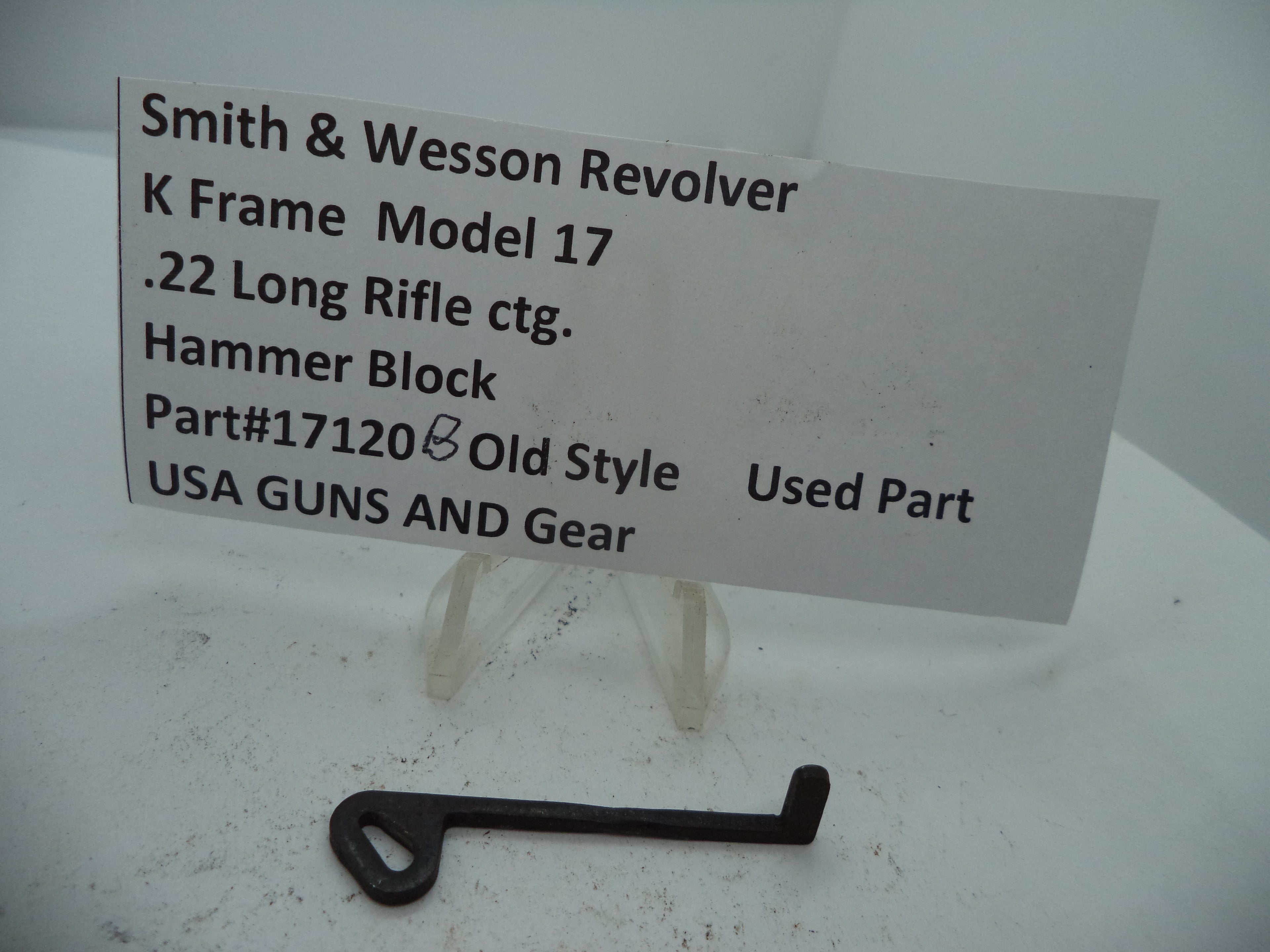 Smith & Wesson K Frame Model 17 Hammer Block .22 Long Rifle Old Style - 17120B