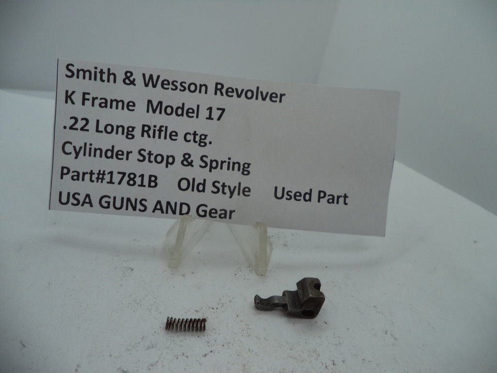 Smith & Wesson K Model 17 Cylinder Stop & Spring - Used OEM Part .22 LR