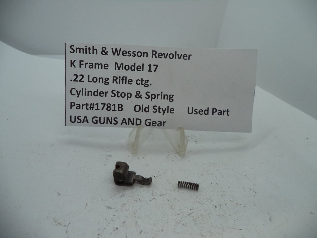 Smith & Wesson K Model 17 Cylinder Stop & Spring - Used OEM Part .22 LR