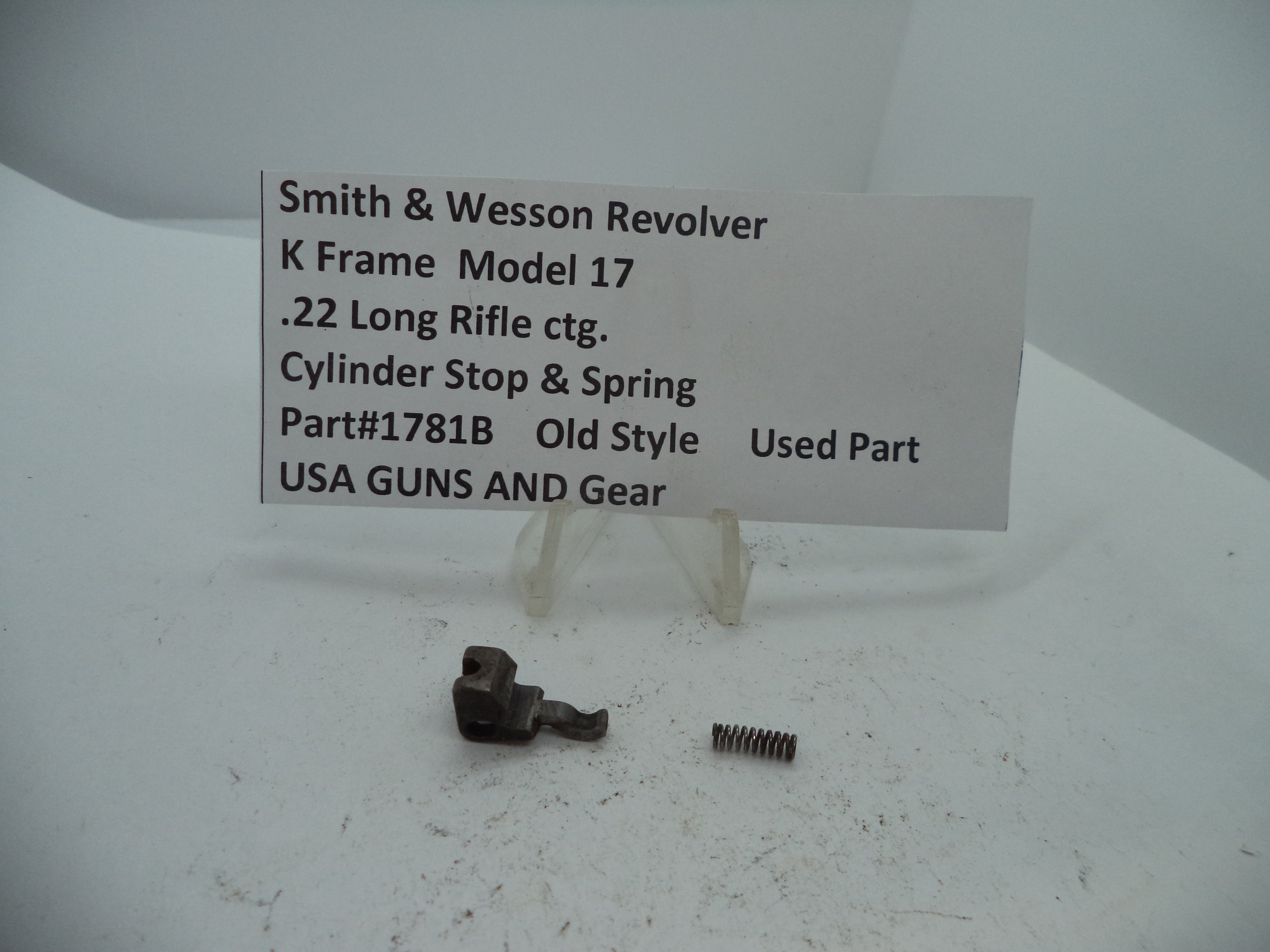 Smith & Wesson K Model 17 Cylinder Stop & Spring - Used OEM Part .22 LR