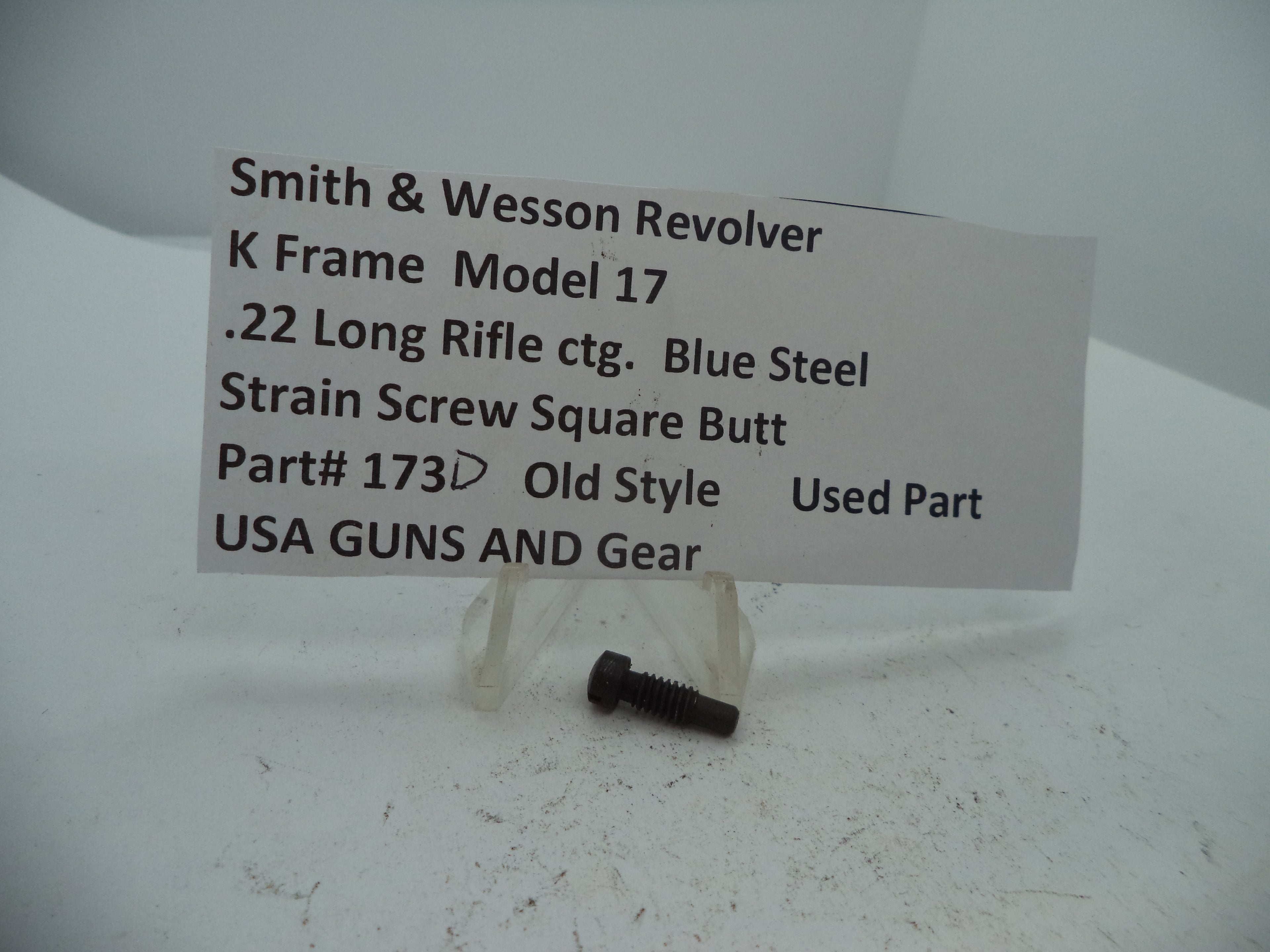Smith & Wesson K Frame Strain Screw - Used OEM Part - Square Butt - .22 LR - Model 17 - 173D