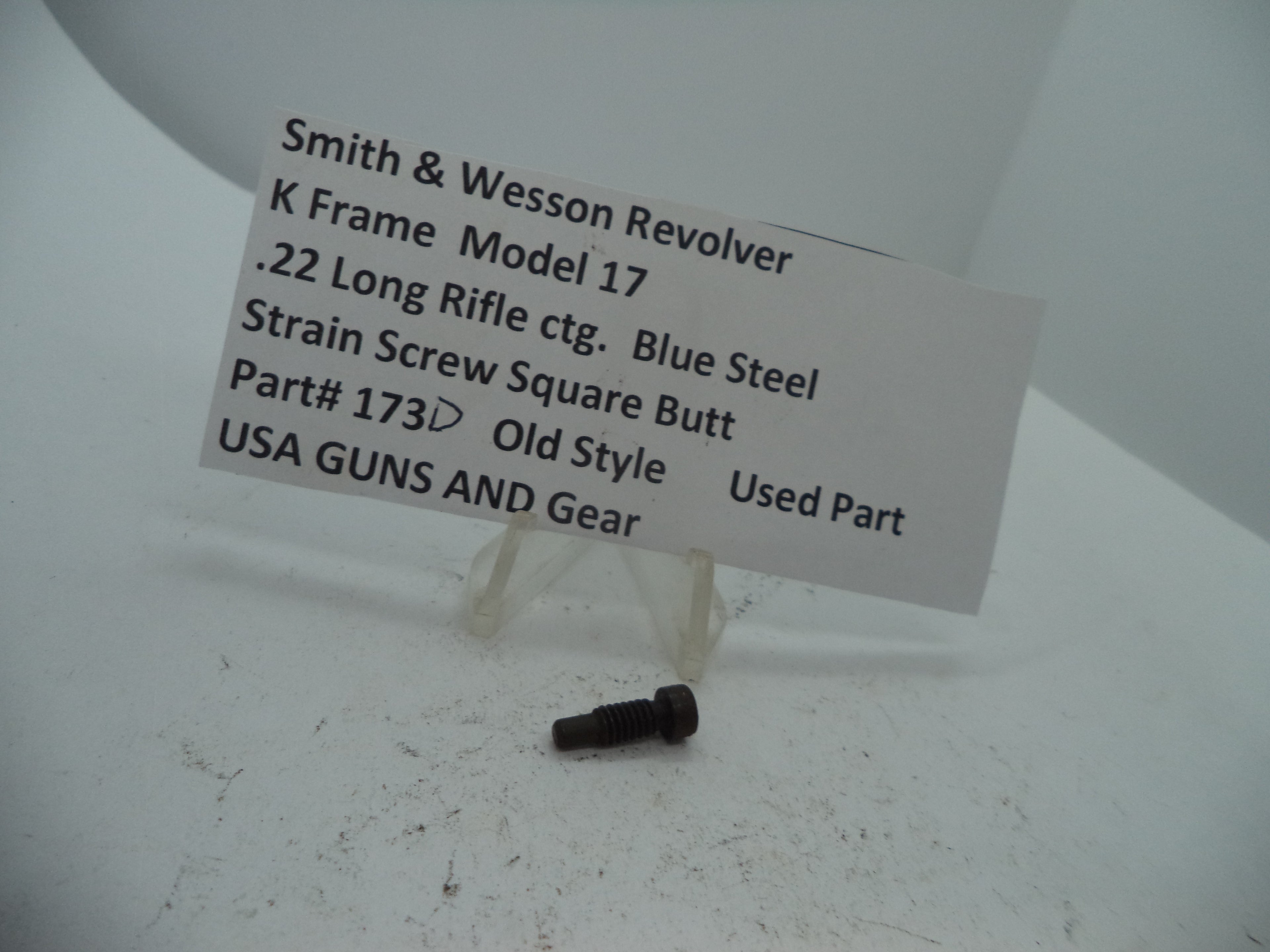 Smith & Wesson K Frame Strain Screw - Used OEM Part - Square Butt - .22 LR - Model 17 - 173D