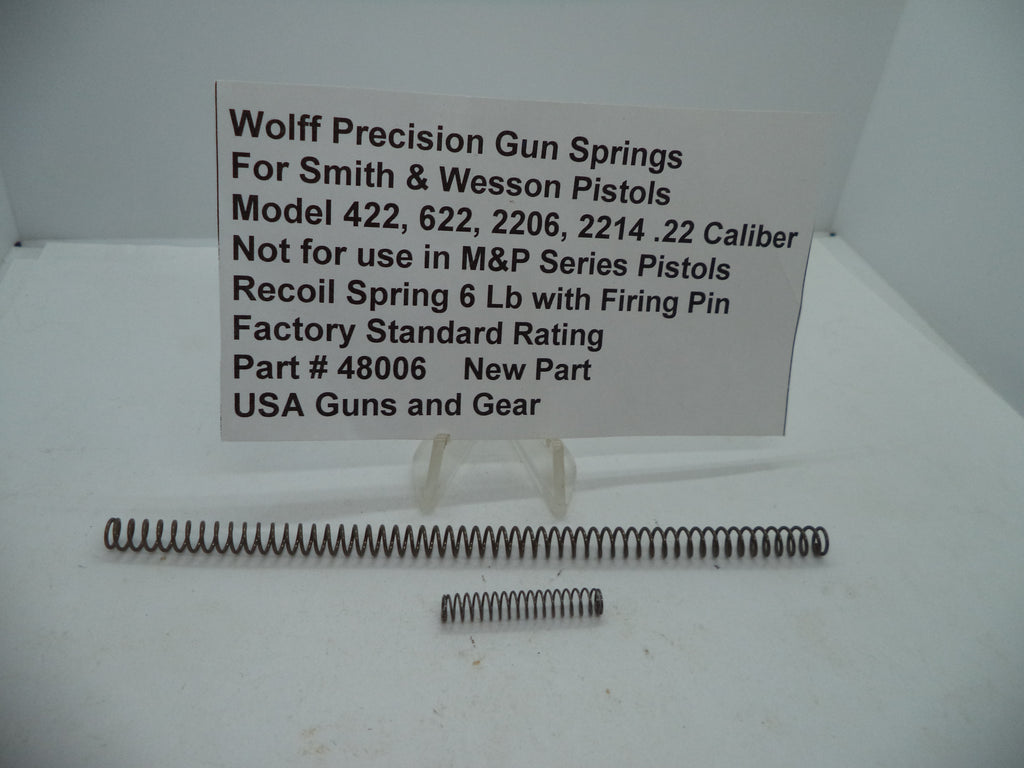 Wolff Recoil Spring with Firing Pin for S&W Model 422/622/2206/2214 .22LR - 6 LB | Part 48006
