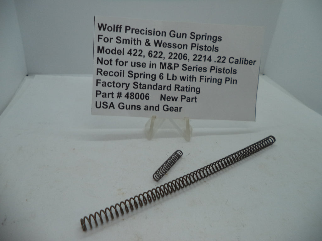Wolff Recoil Spring with Firing Pin for S&W Model 422/622/2206/2214 .22LR - 6 LB | Part 48006