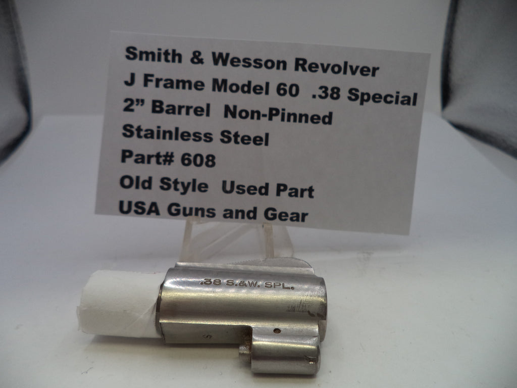 Smith & Wesson J Frame Model 60 .38 Special 2" Barrel Non-Pinned Stainless Steel 608