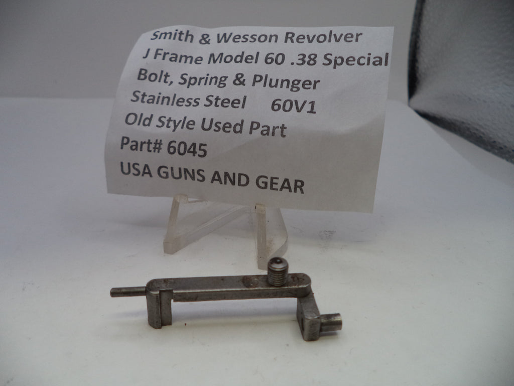 Smith & Wesson J Frame Model 60 .38 Special Bolt, Spring & Plunger - Stainless Steel 6045