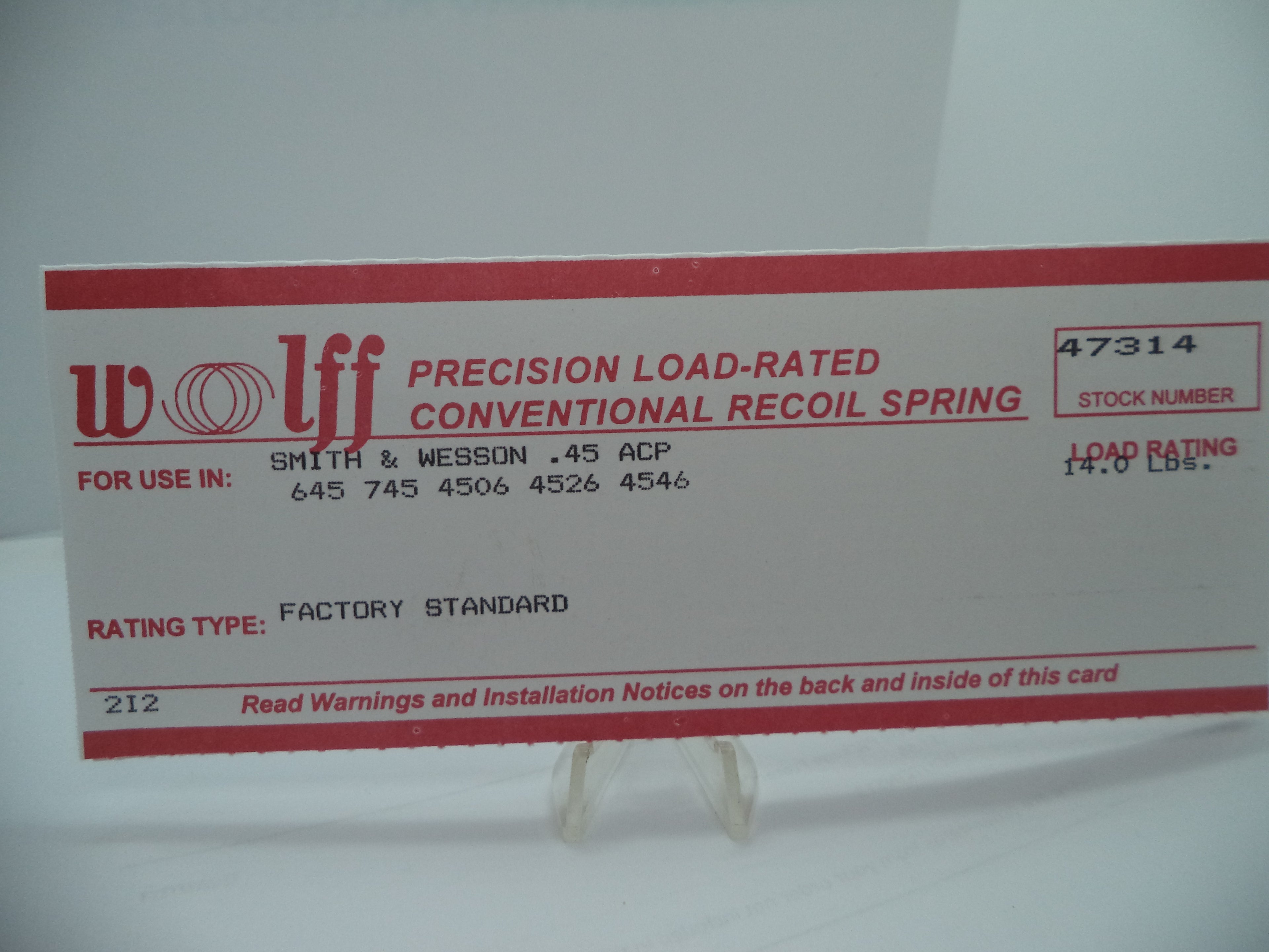 Wolff Factory Standard Recoil Spring for S&W 645/745/4506 .45 ACP - 14 LB | Part 47314