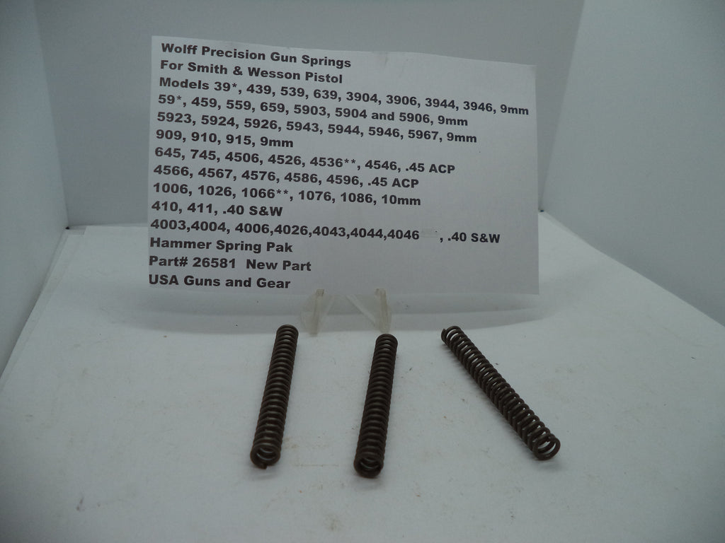 Wolff Hammer Spring Pak for S&W Pistols - 16/17/18 LB | 9mm/10mm/.40/.45 | Part 26581