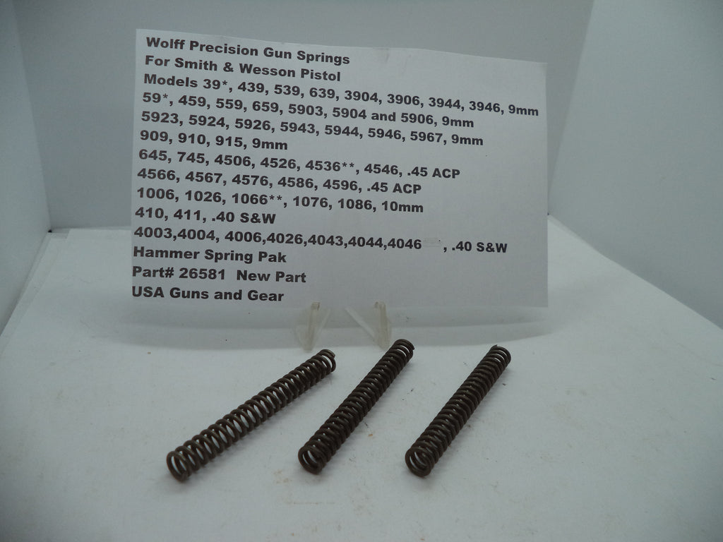 Wolff Hammer Spring Pak for S&W Pistols - 16/17/18 LB | 9mm/10mm/.40/.45 | Part 26581