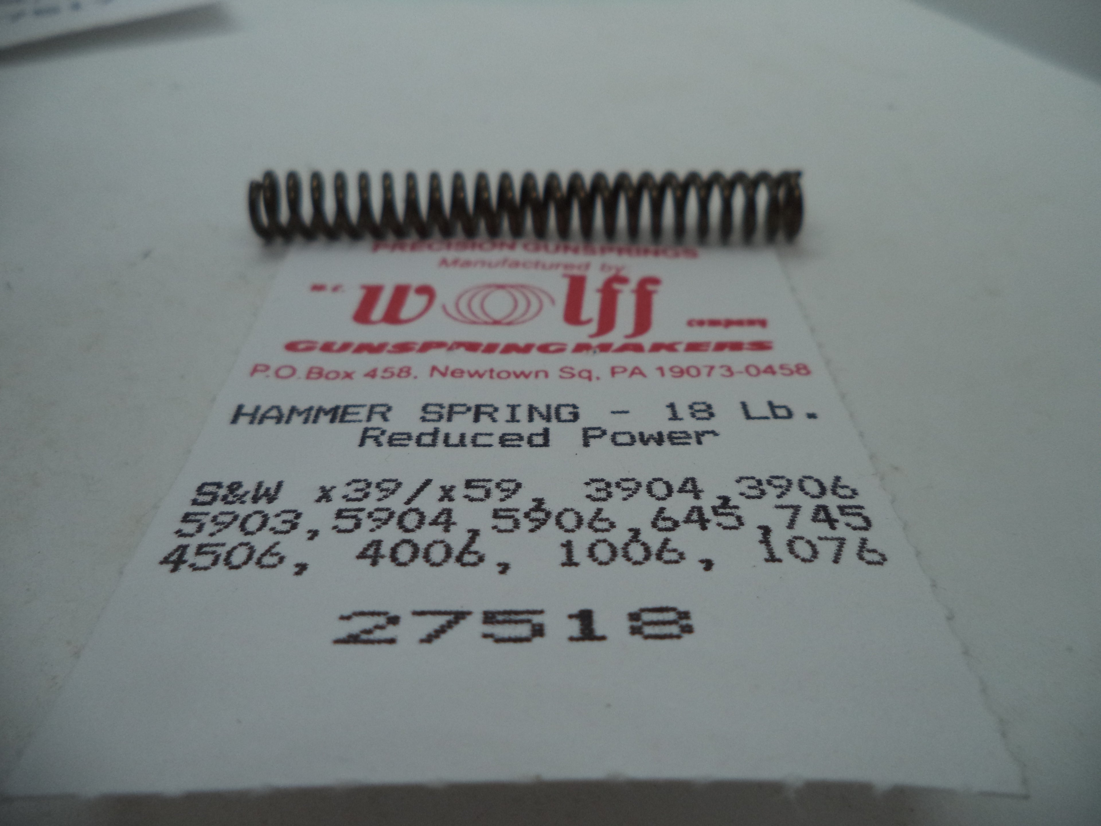 Wolff Hammer Spring Pak for S&W Pistols - 16/17/18 LB | 9mm/10mm/.40/.45 | Part 26581