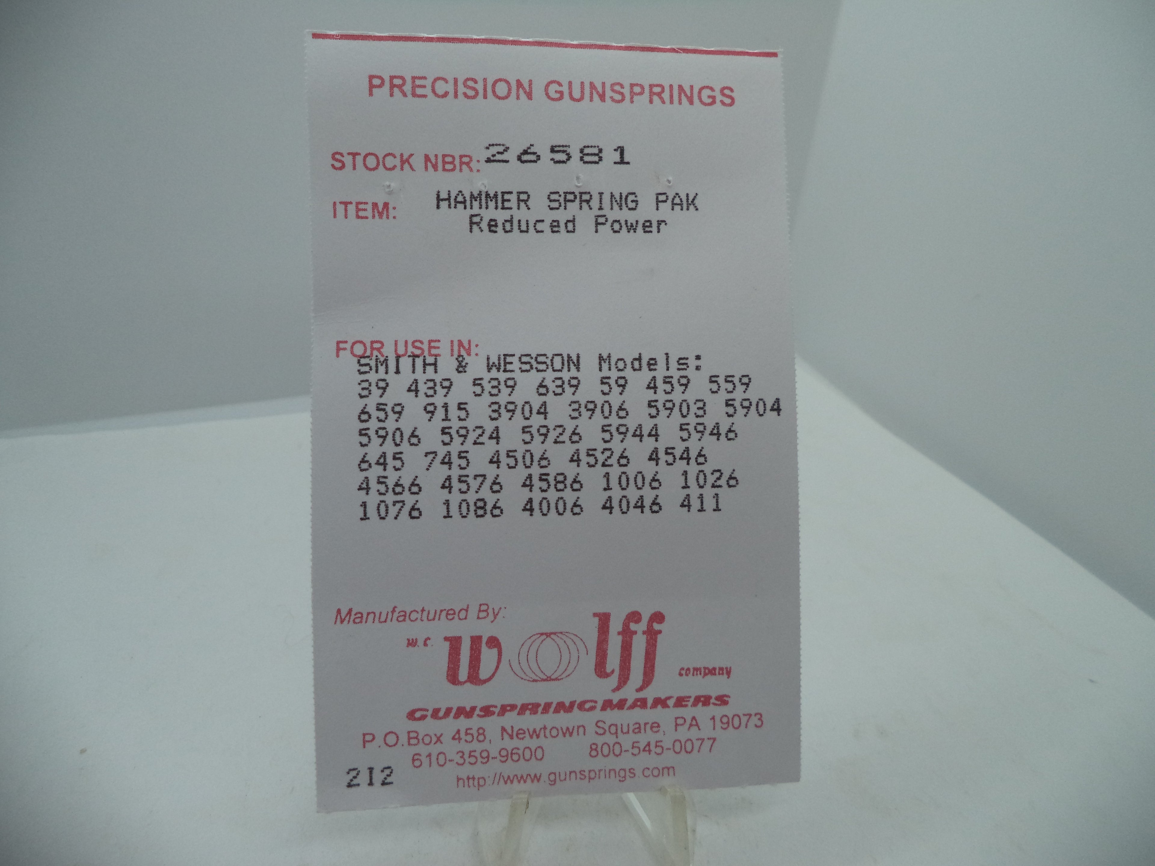 Wolff Hammer Spring Pak for S&W Pistols - 16/17/18 LB | 9mm/10mm/.40/.45 | Part 26581