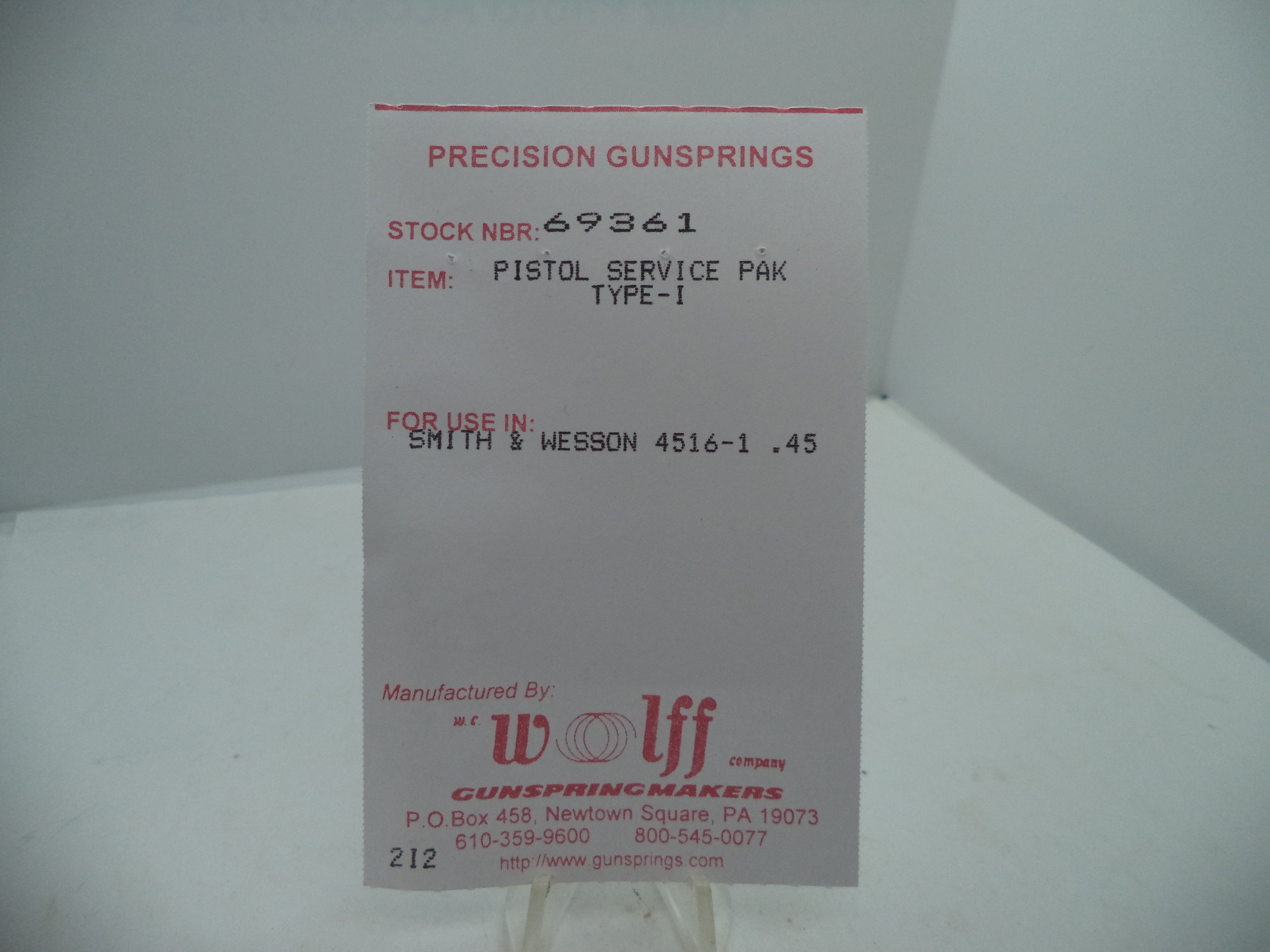 69361 Wolff Service Pak Type 1 - S&W 4516 4516-1 .45 ACP