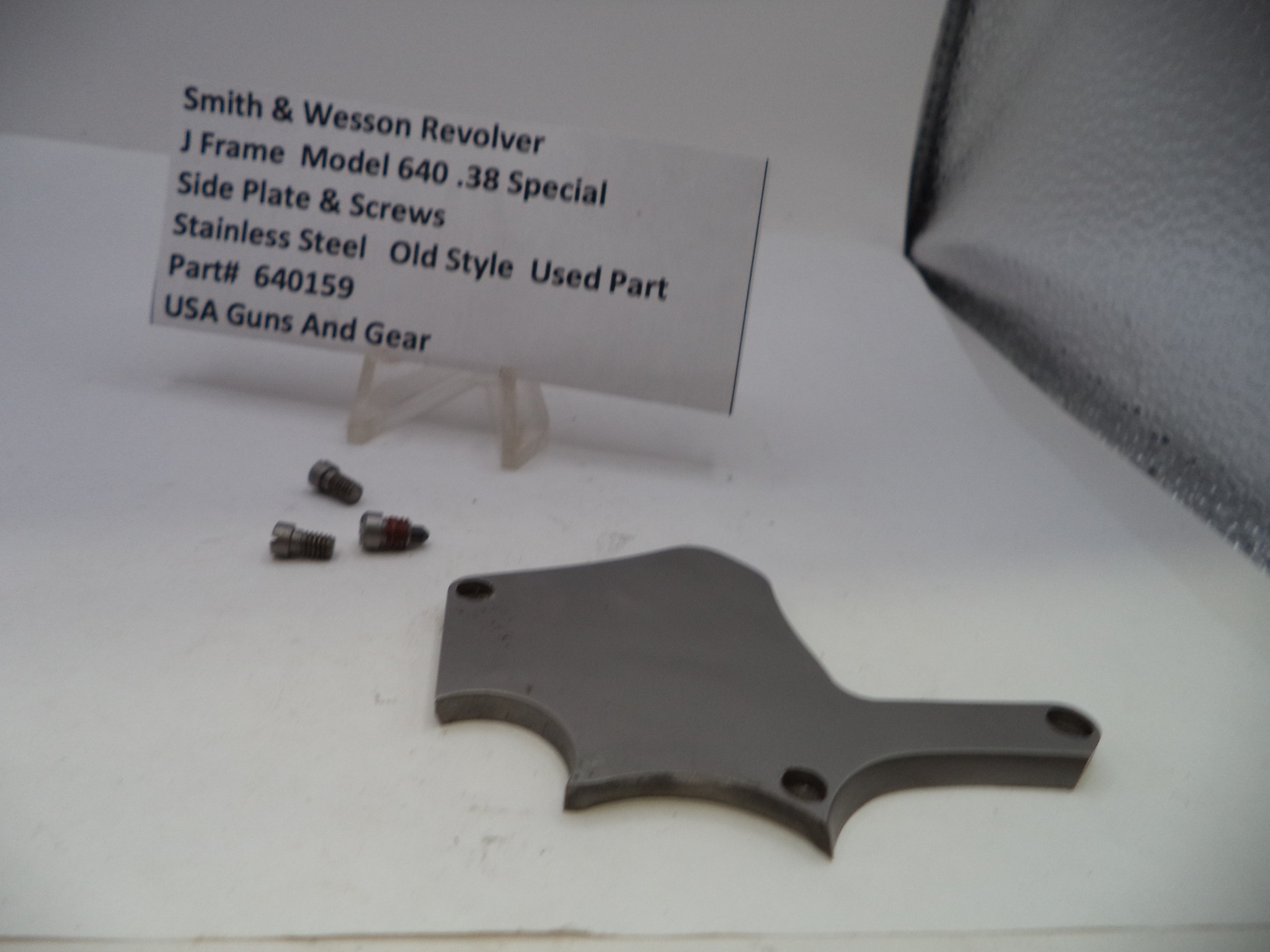 Smith & Wesson J Frame Model 640 .38 Special Side Plate & Screws Stainless Steel 640159