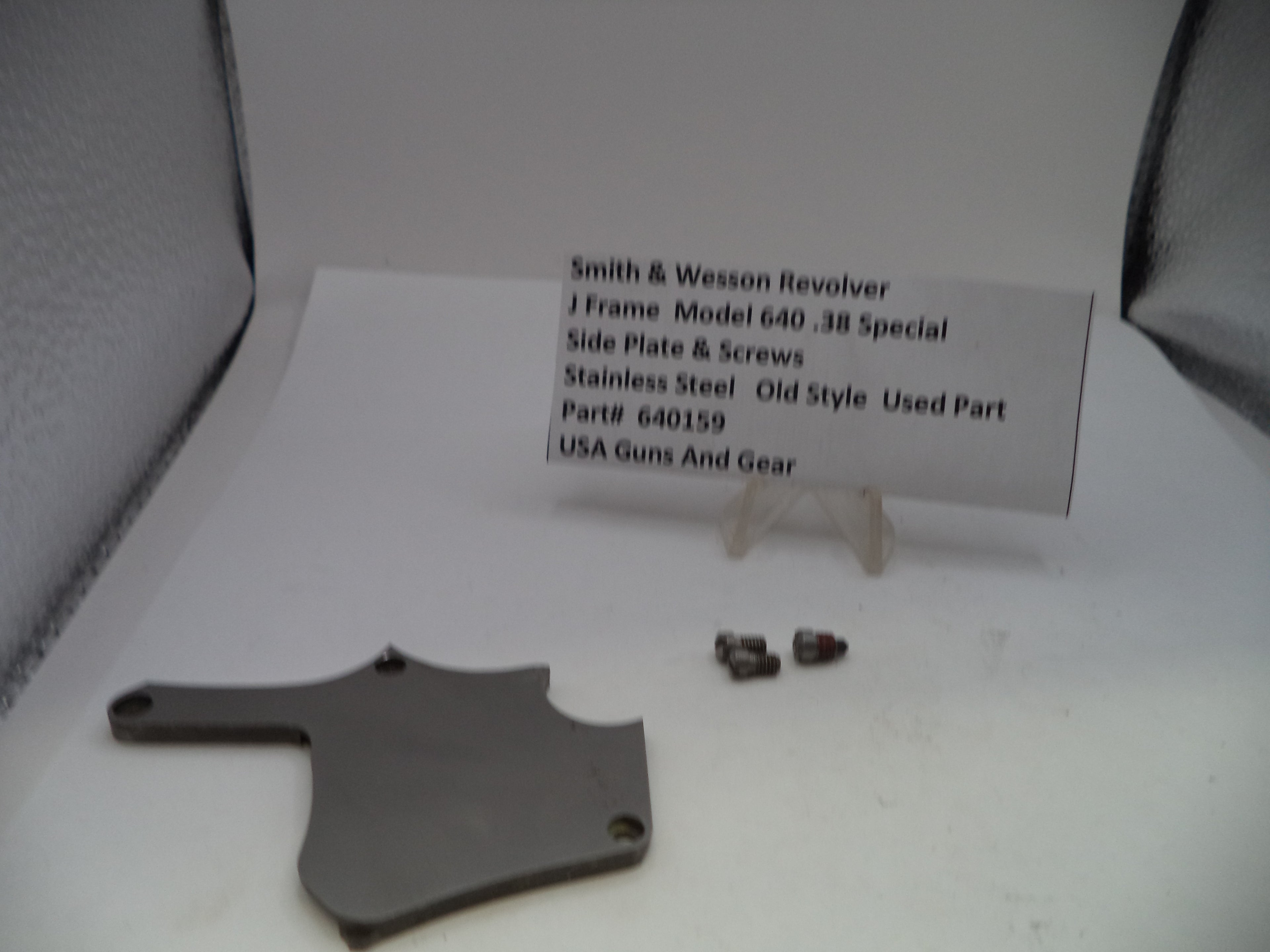 Smith & Wesson J Frame Model 640 .38 Special Side Plate & Screws Stainless Steel 640159