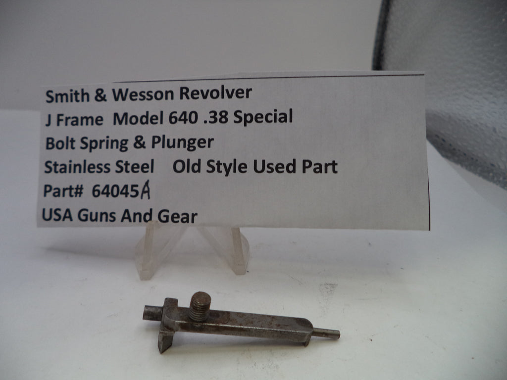 Smith & Wesson J Frame Model 640 Bolt, Spring & Plunger Assembly Stainless Steel .38 Special 64045A