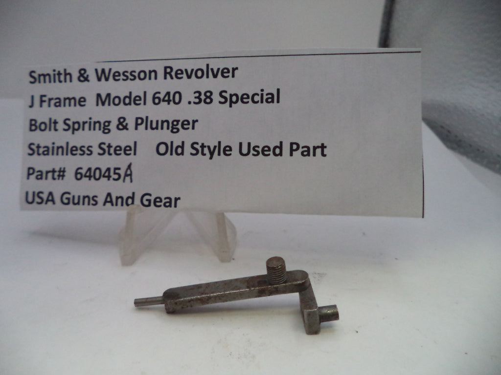 Smith & Wesson J Frame Model 640 Bolt, Spring & Plunger Assembly Stainless Steel .38 Special 64045A