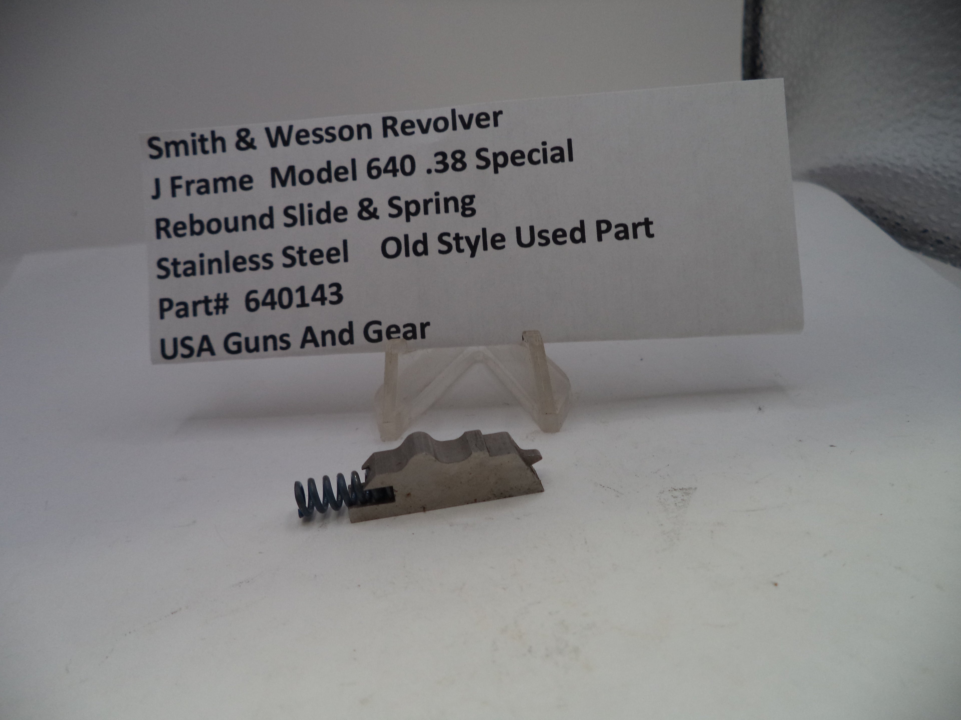 Smith & Wesson J Frame Model 640 Rebound Slide & Spring Stainless Steel 640143
