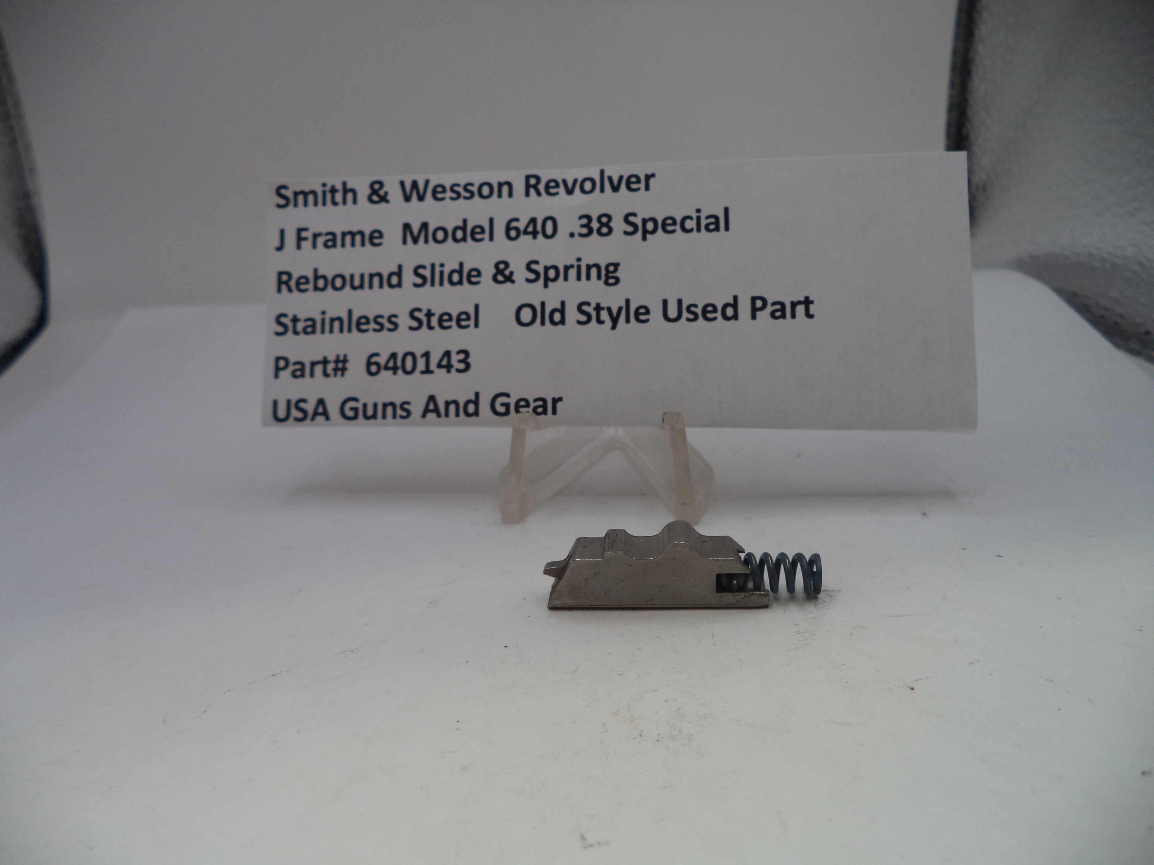 Smith & Wesson J Frame Model 640 Rebound Slide & Spring Stainless Steel 640143
