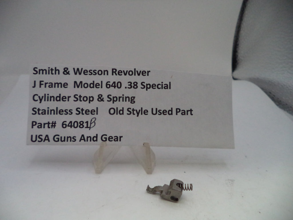 Smith & Wesson J Frame Model 640 Cylinder Stop & Spring Stainless Steel 64081B