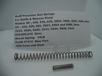 Wolff 47414 Standard Recoil Spring 14LB - S&W Model 5904 39 59 9mm