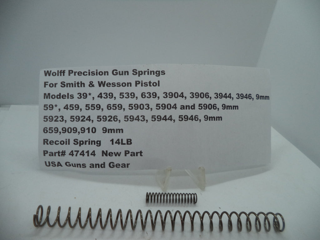 Wolff 47414 Standard Recoil Spring 14LB - S&W Model 5904 39 59 9mm
