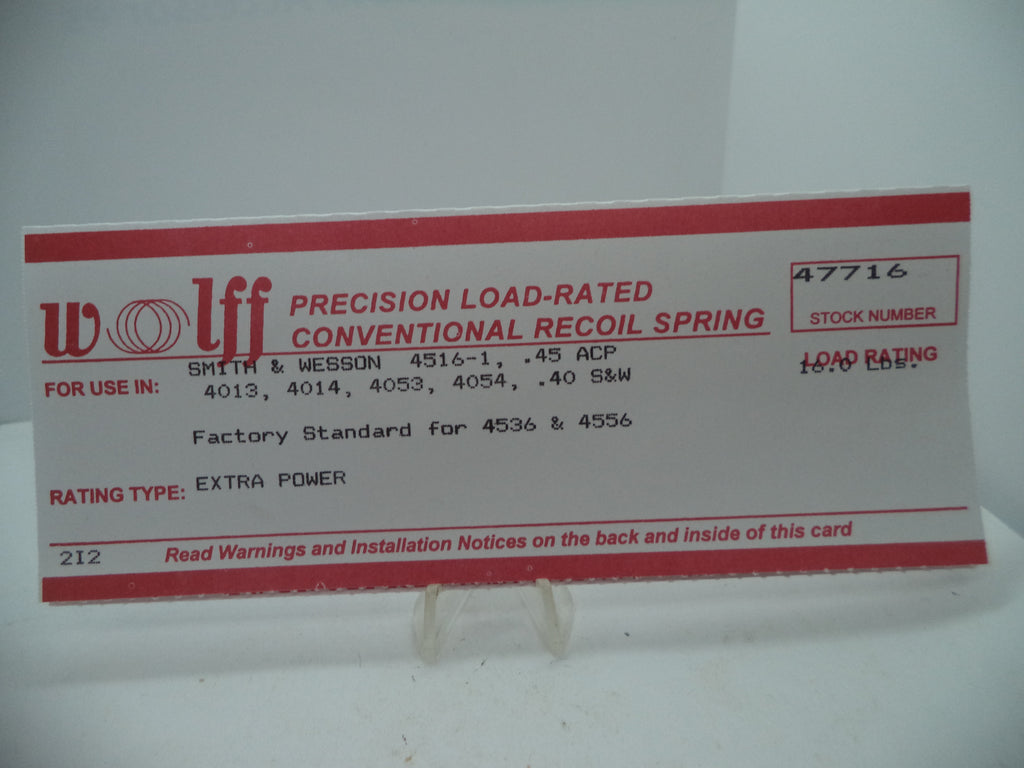 47716 Wolff Recoil Spring 16LB - S&W 4053 4054 4516 4536 4556 4596 .40 .45