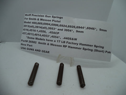 26582 Wolff S&W Hammer Spring Pak 469,669,6904,6906,6924,6926,6944,6946,9mm