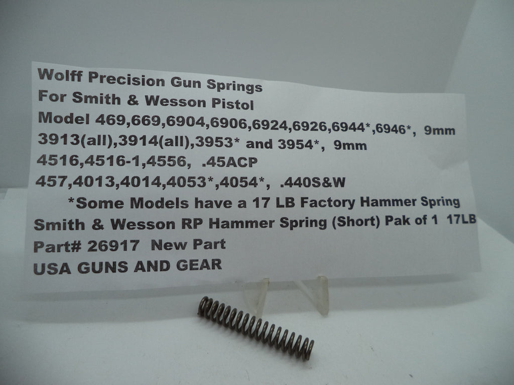 Wolff Hammer Spring 17LB for S&W 469/669/6904/6906/6924/6926/6944/6946 9mm - 26917