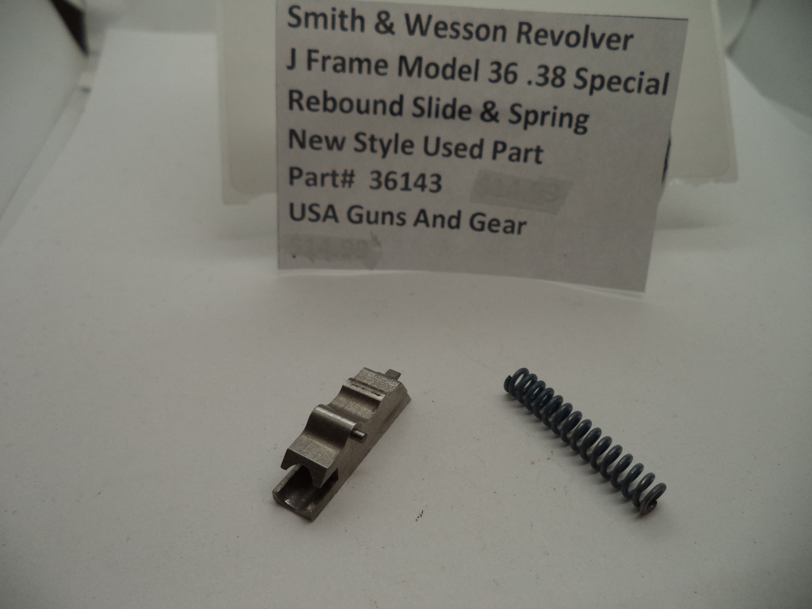 36143 S & W J Frame Model 36 .38 Special Rebound Slide & Spring Used