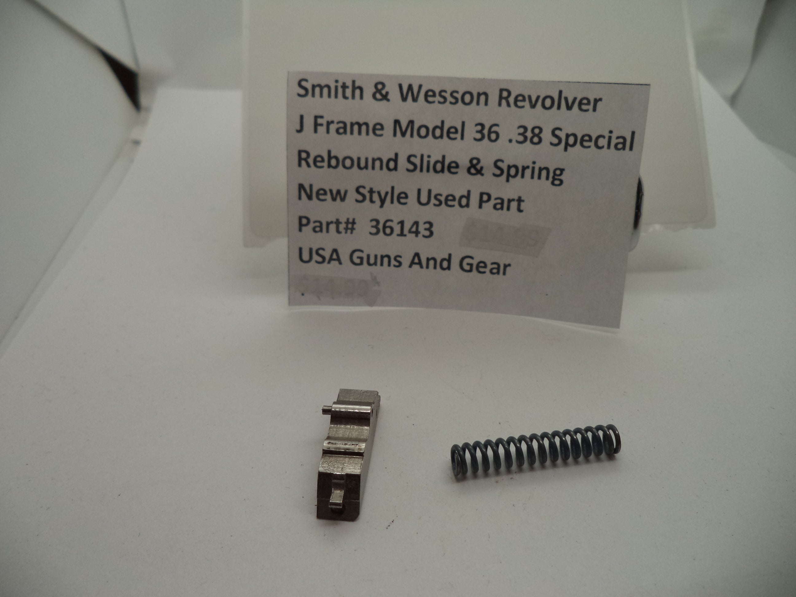 36143 S & W J Frame Model 36 .38 Special Rebound Slide & Spring Used