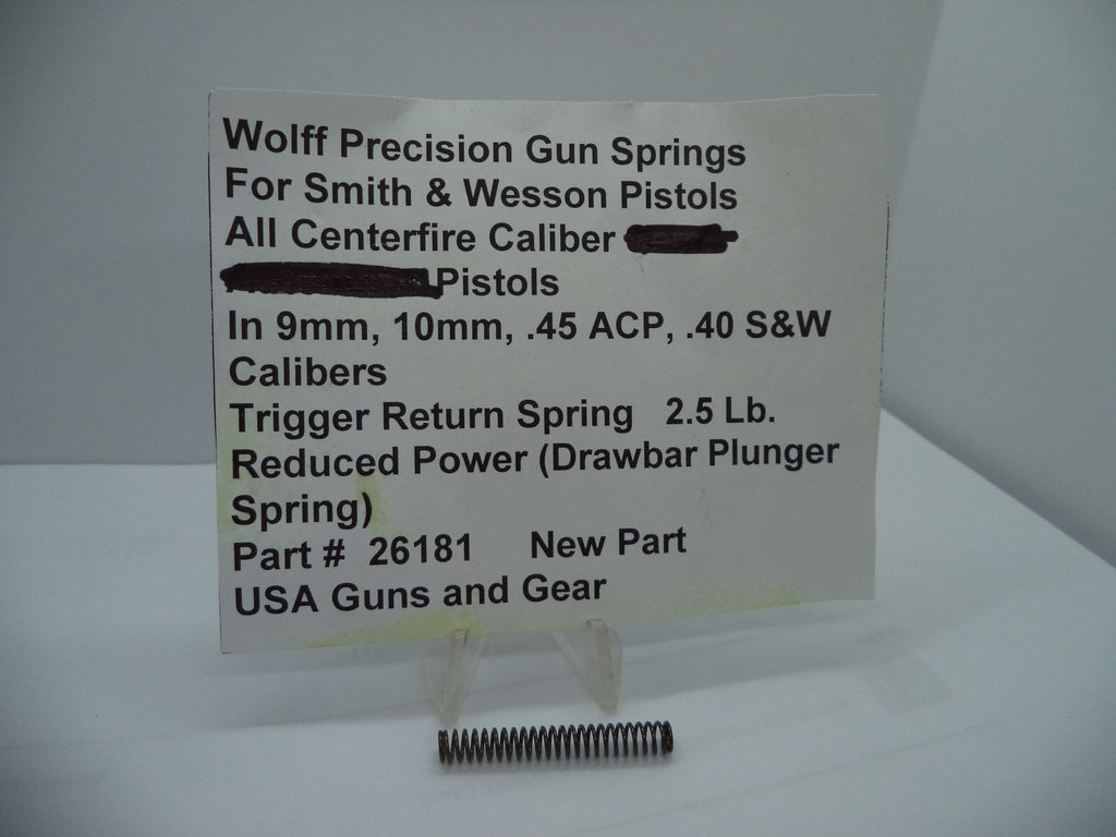 Wolff Trigger Return Spring for S&W Centerfire Pistols - 2.5 LB | 9mm/10mm/.40/.45 | Part 26181