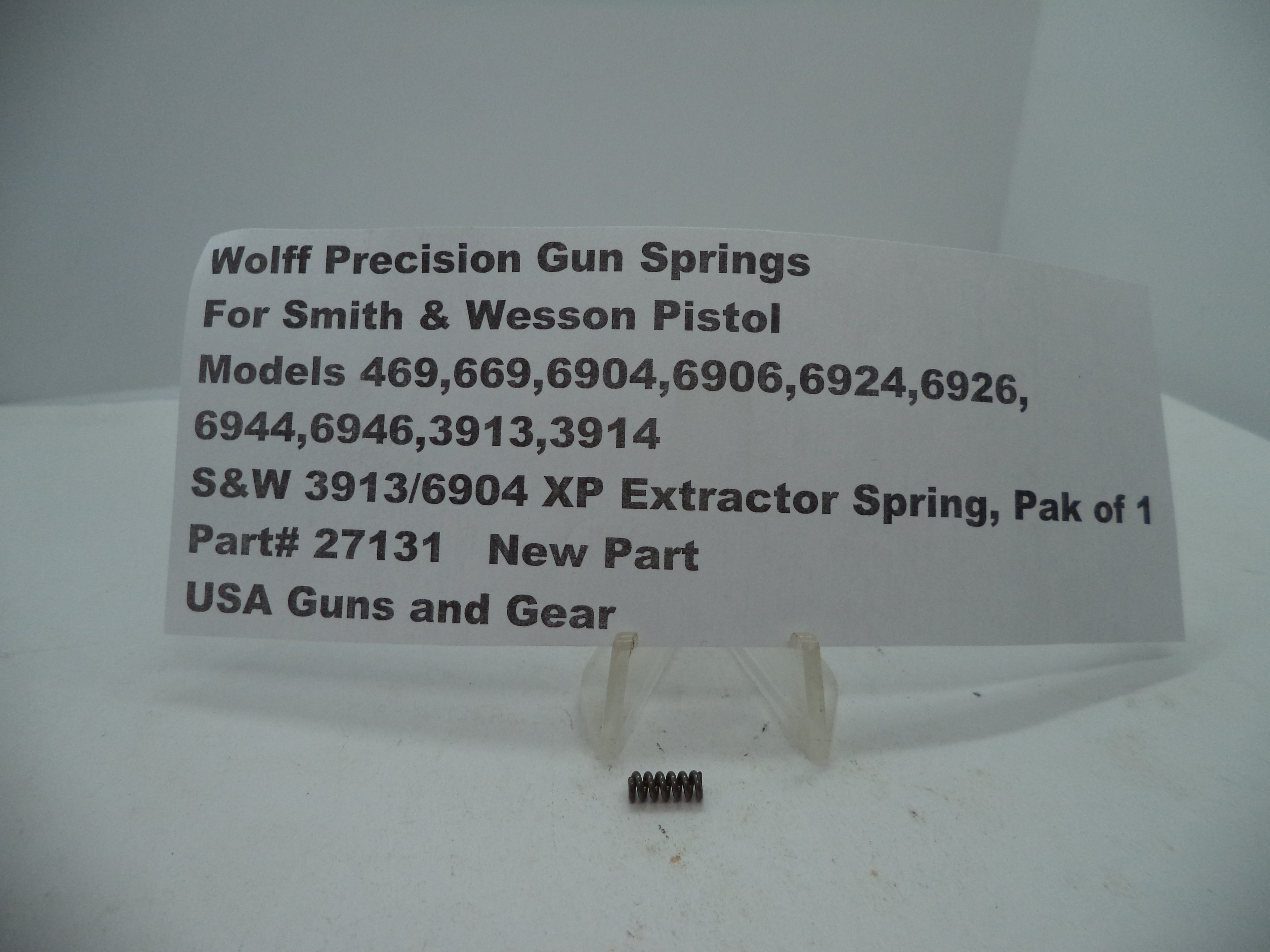 Wolff XP Extractor Spring 18LB for S&W 469/669/6904/6906/6924/6926/6944/6946/3913/3914 9mm - 27131