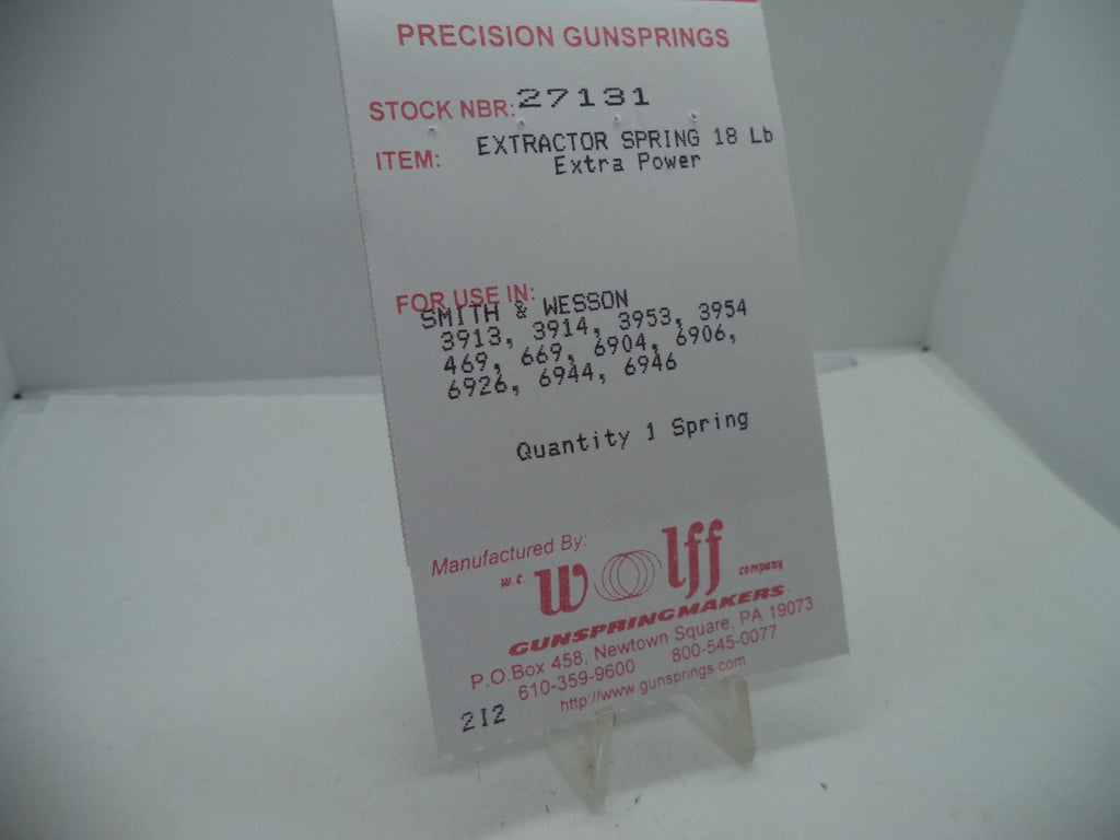Wolff XP Extractor Spring 18LB for S&W 469/669/6904/6906/6924/6926/6944/6946/3913/3914 9mm - 27131