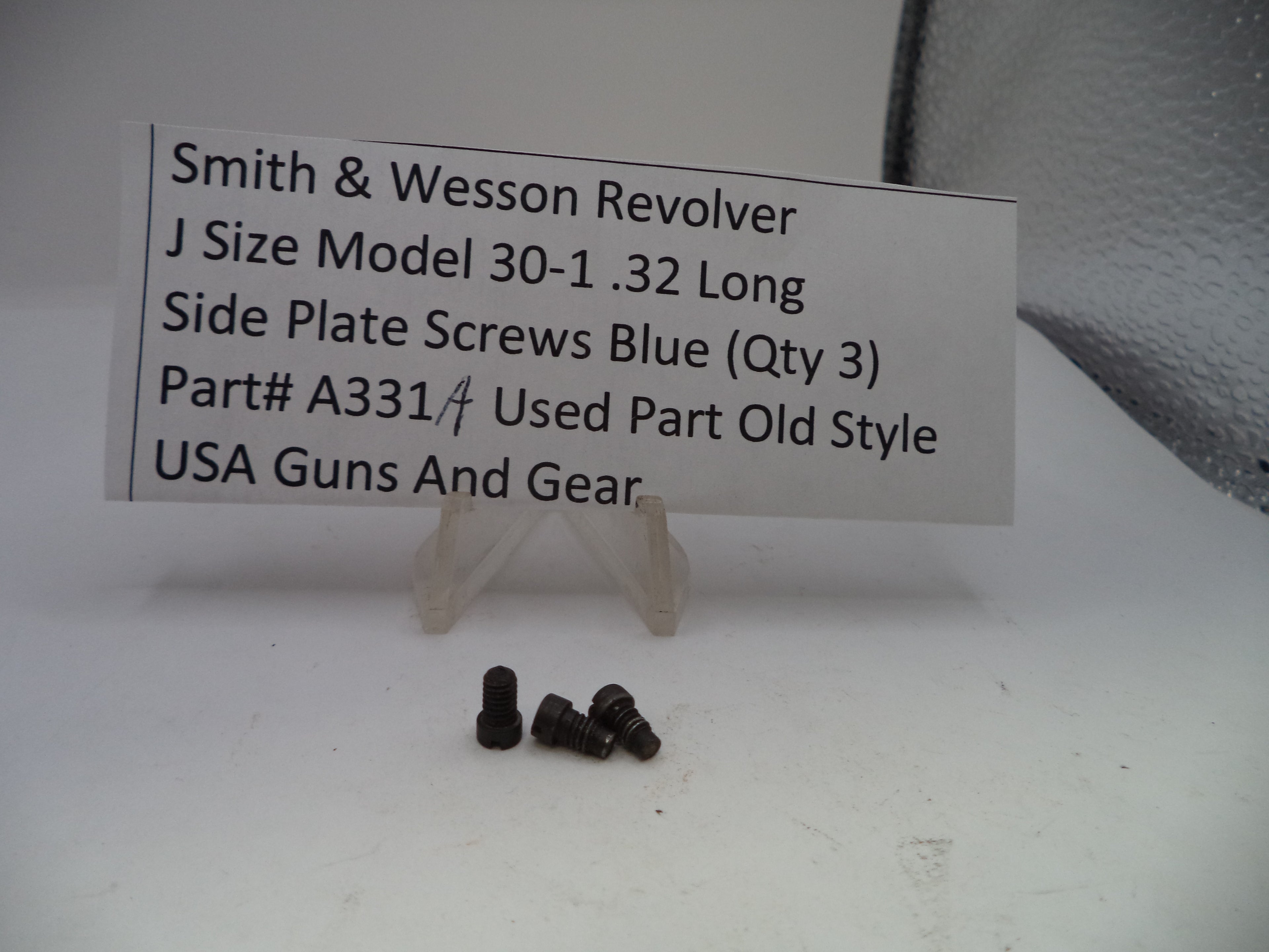Smith & Wesson J Frame Side Plate Screws Blue Steel .32 Long Model 30-1 Used OEM A331A