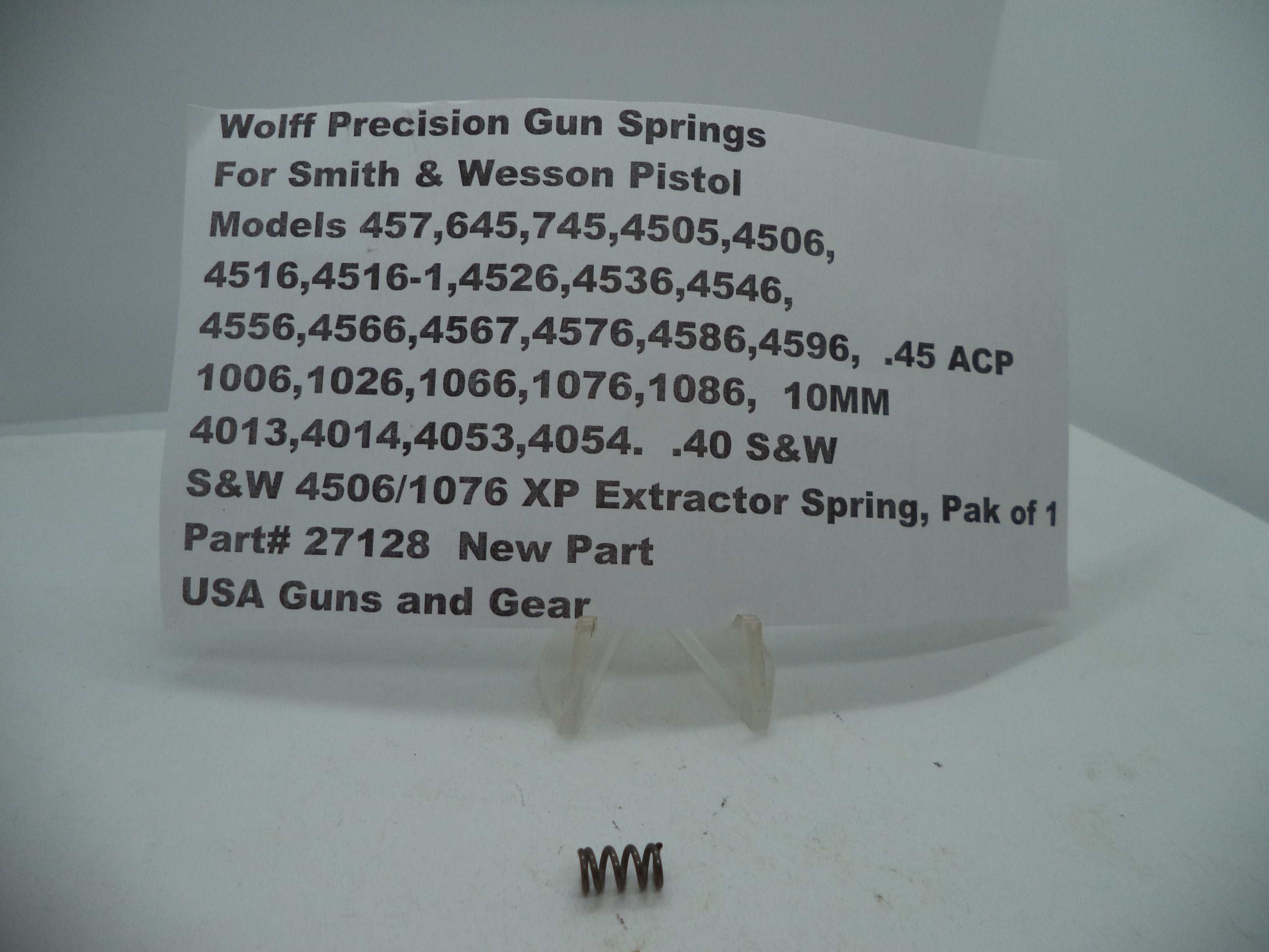 27128 Wolff XP Extractor Spring - S&W 4505 4506 645 .45 ACP | 10 LB