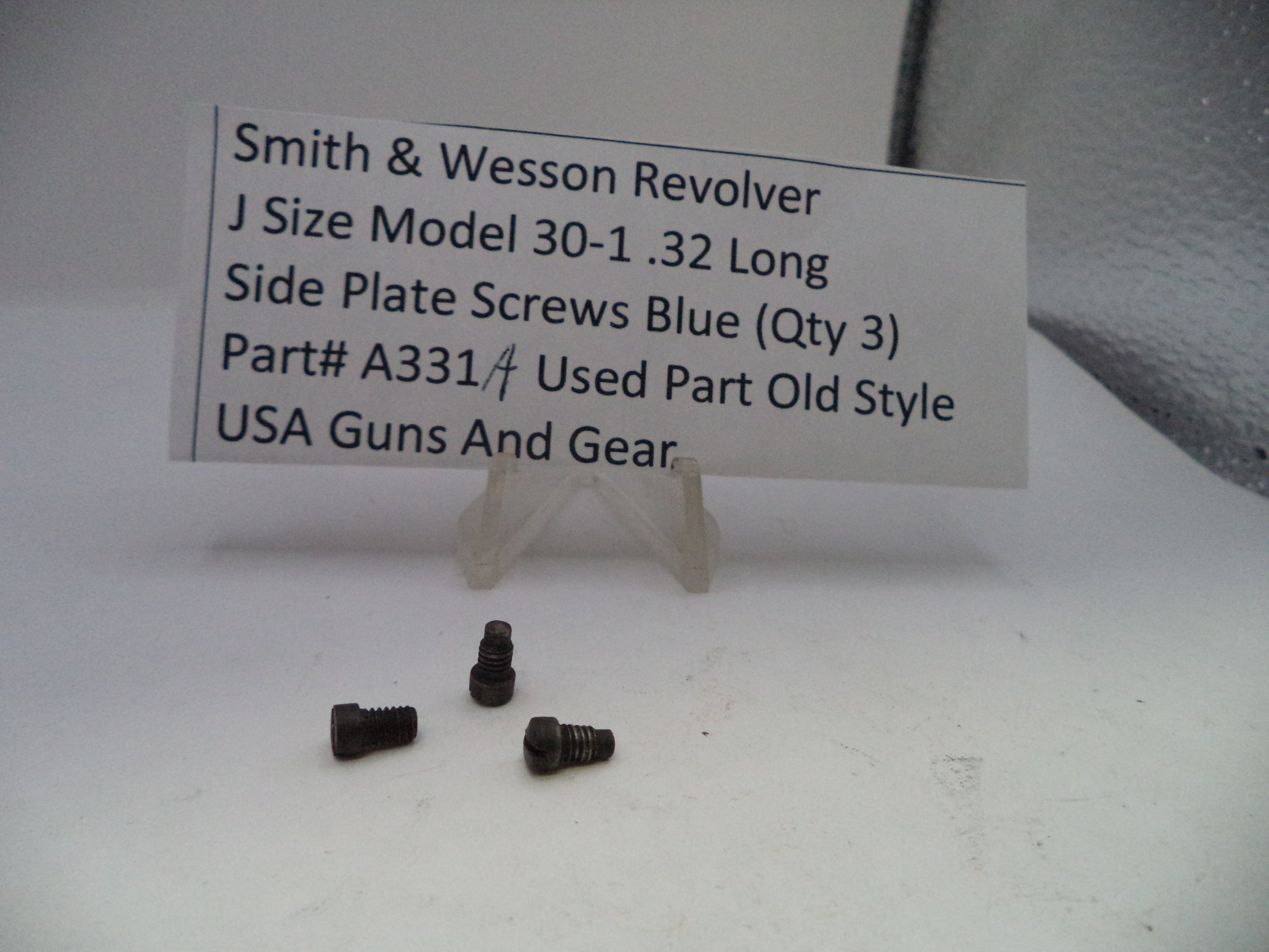 Smith & Wesson J Frame Side Plate Screws Blue Steel .32 Long Model 30-1 Used OEM A331A