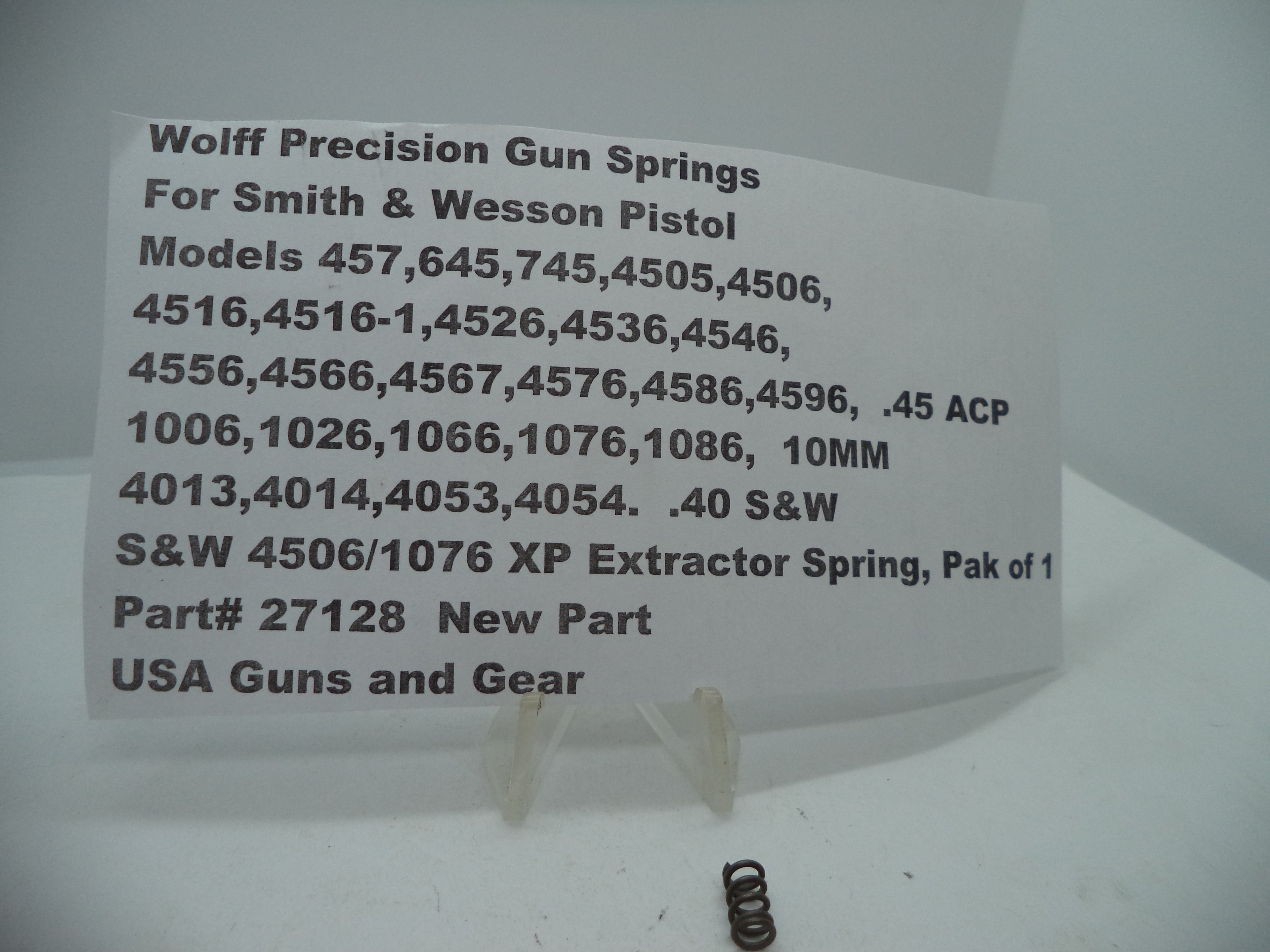 27128 Wolff XP Extractor Spring - S&W 4505 4506 645 .45 ACP | 10 LB