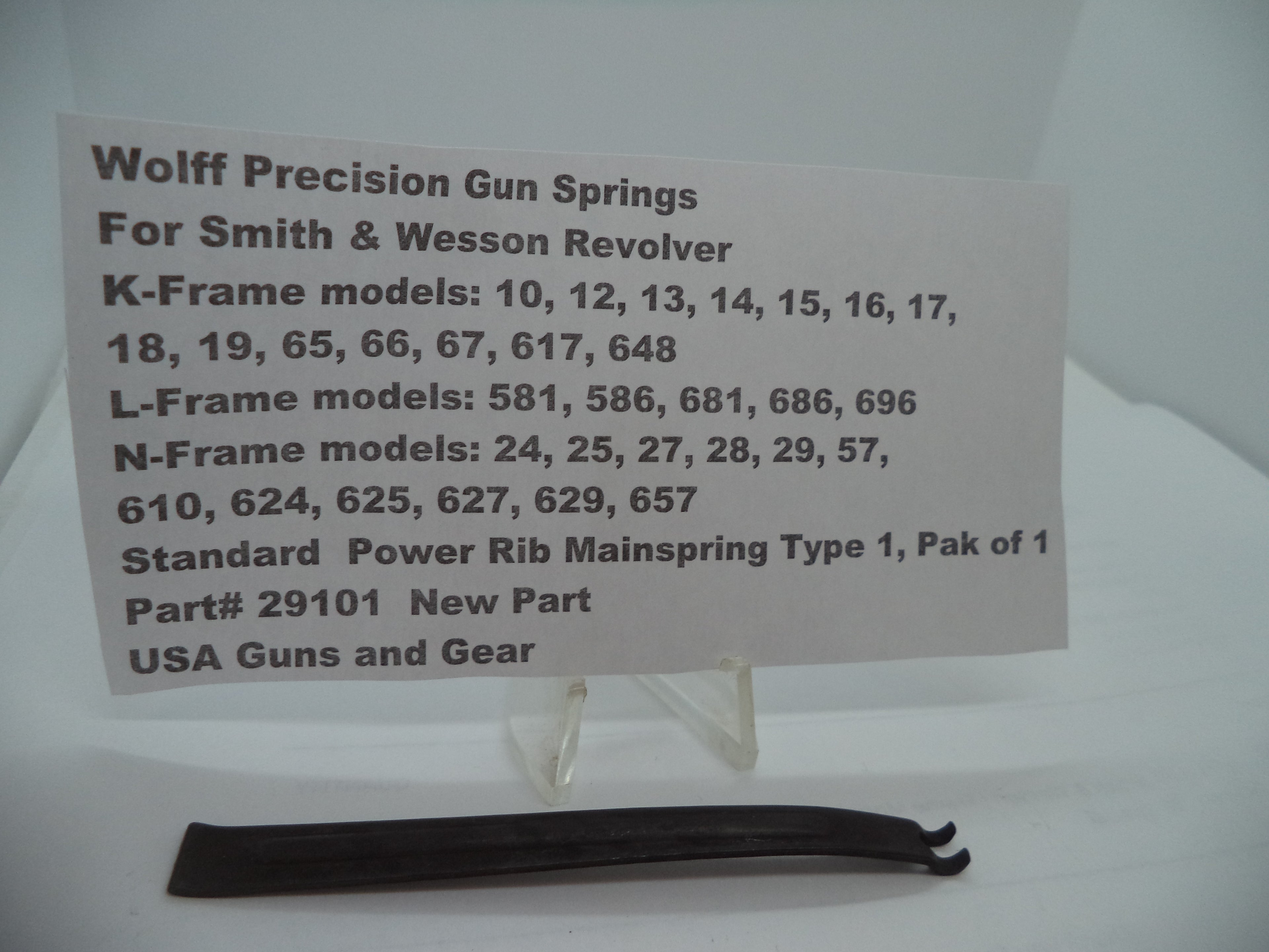29101 Wolff S&W K, L & N Frame Multi Model Standard Power Rib Mainspring