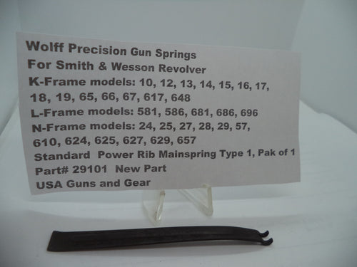 29101 Wolff S&W K, L & N Frame Multi Model Standard Power Rib Mainspring