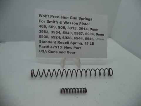 47515 Wolff S&W Recoil Spring 469,669,908,3913,3914,3953,3954,5943,5967,6904,6906,6924,6926,6944,6946, 9mm