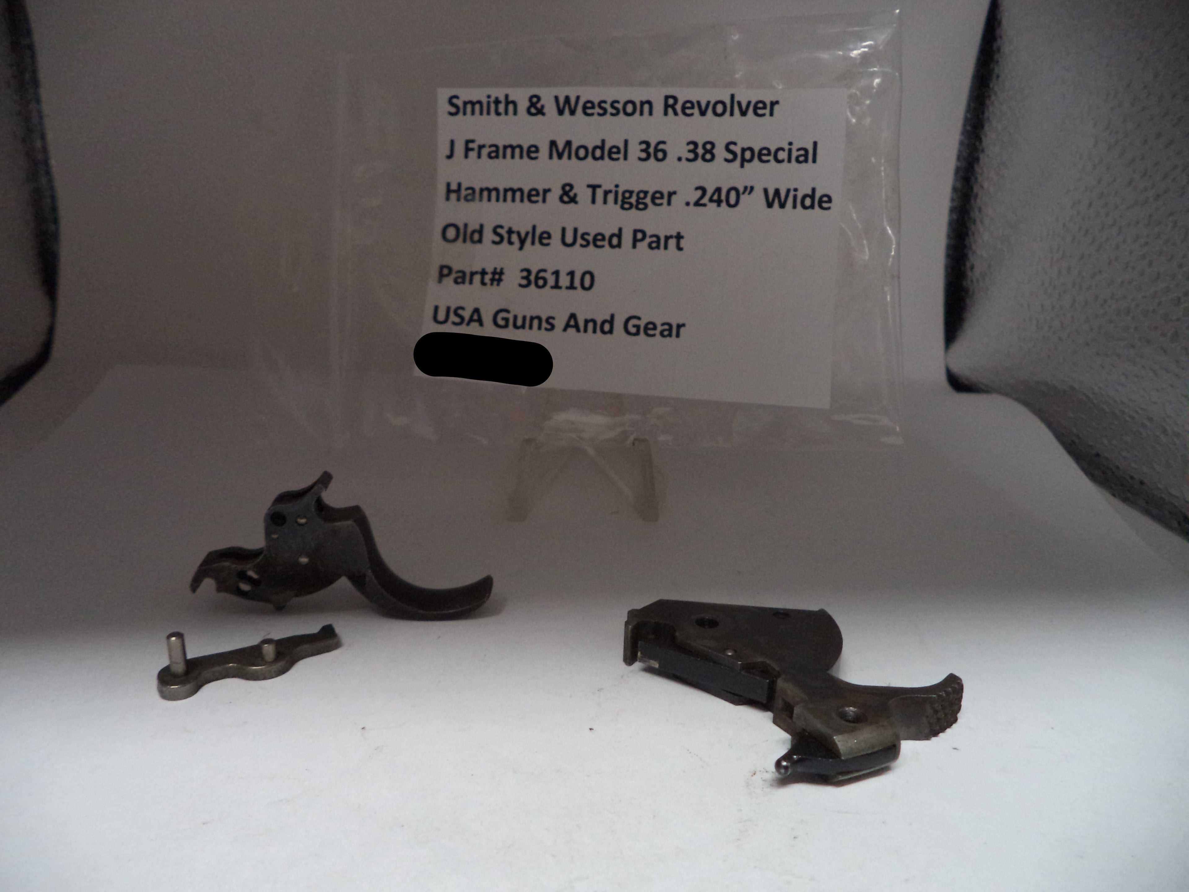 Smith & Wesson J Frame Model 36 .38 Special Hammer & Trigger Set .240" Wide Old Style 36110