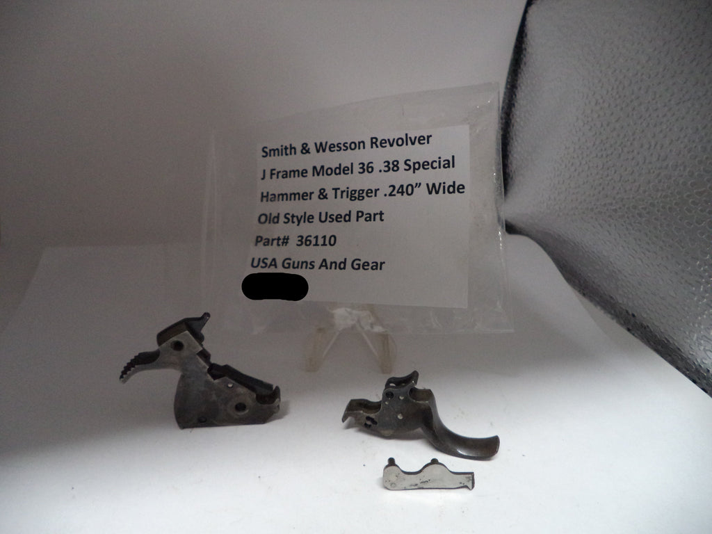 Smith & Wesson J Frame Model 36 .38 Special Hammer & Trigger Set .240" Wide Old Style 36110