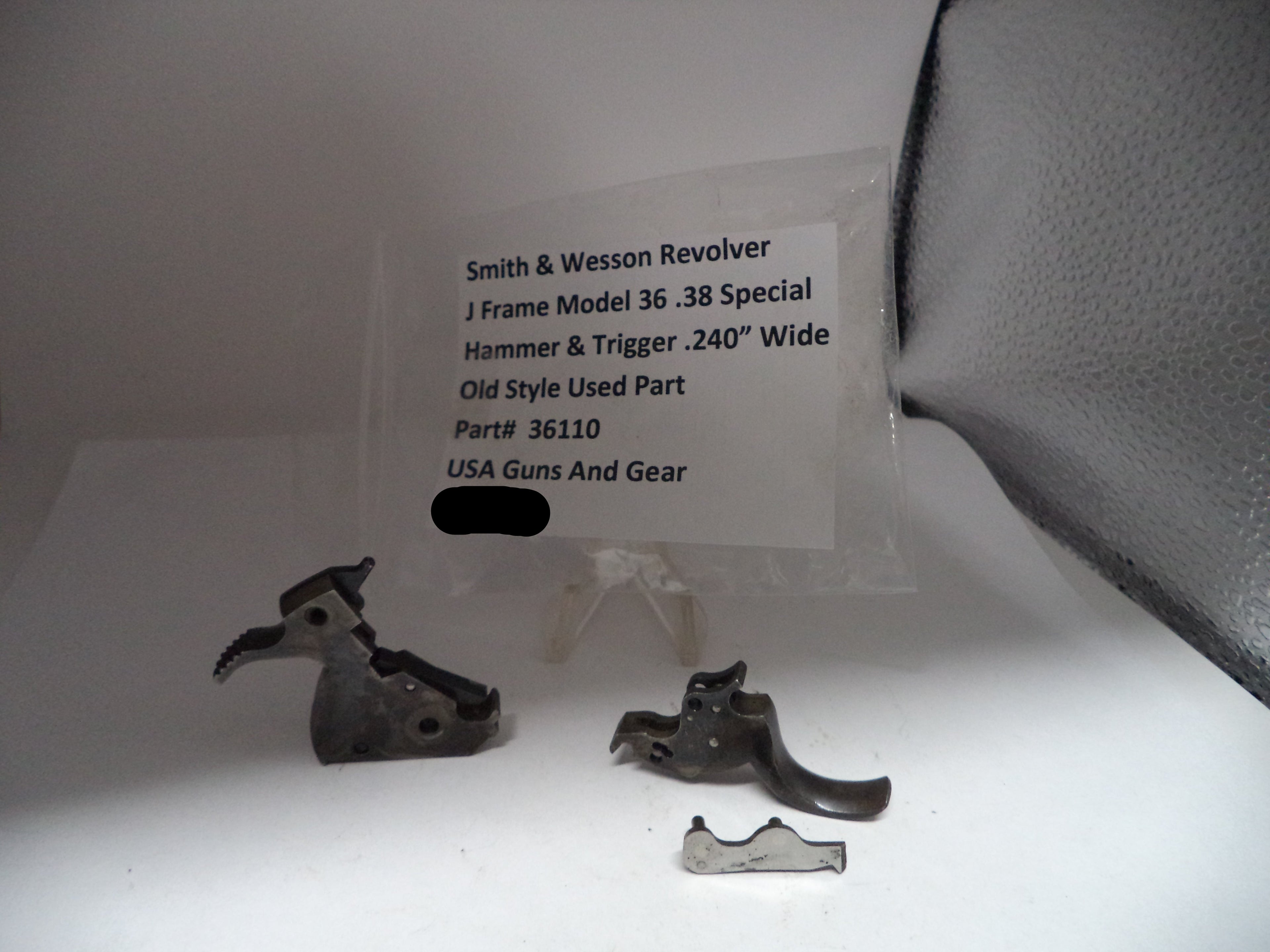Smith & Wesson J Frame Model 36 .38 Special Hammer & Trigger Set .240" Wide Old Style 36110