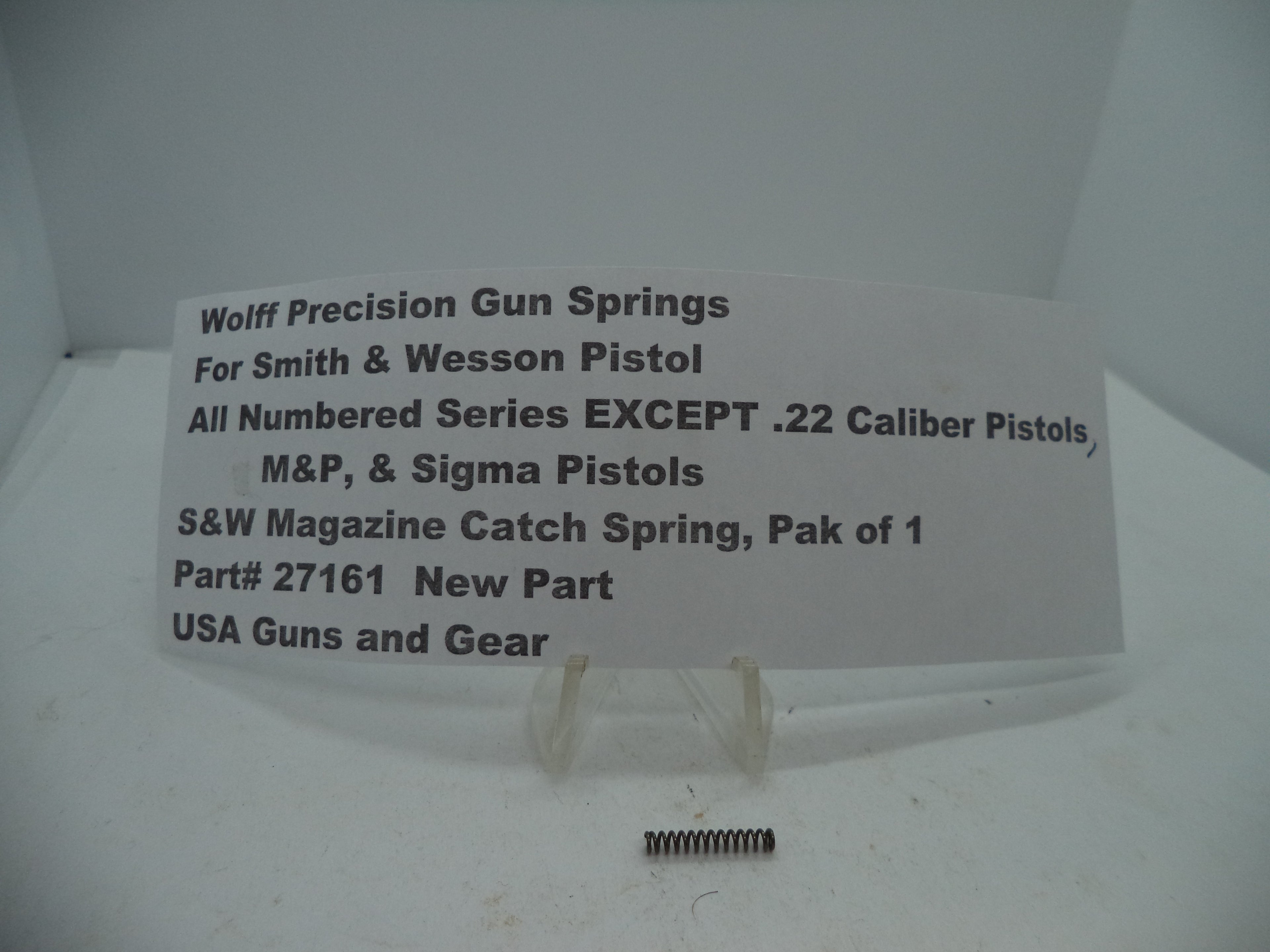 Wolff Magazine Catch Spring for S&W 3rd Gen Auto Pistols - All Series | Part 27161